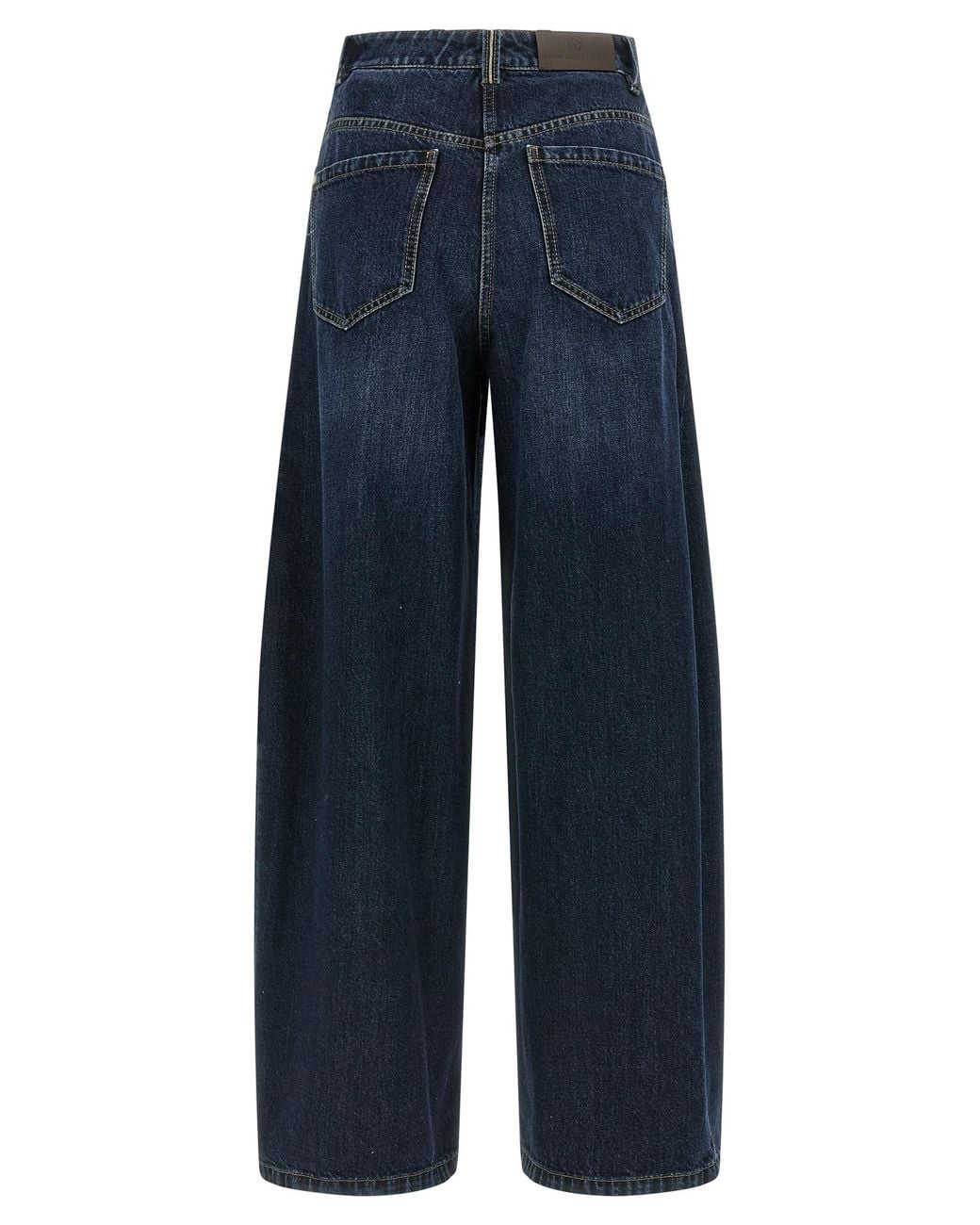 Brunello Cucinelli Blue Brunello Cucinelli Wide-Leg Cotton Denim Jeans