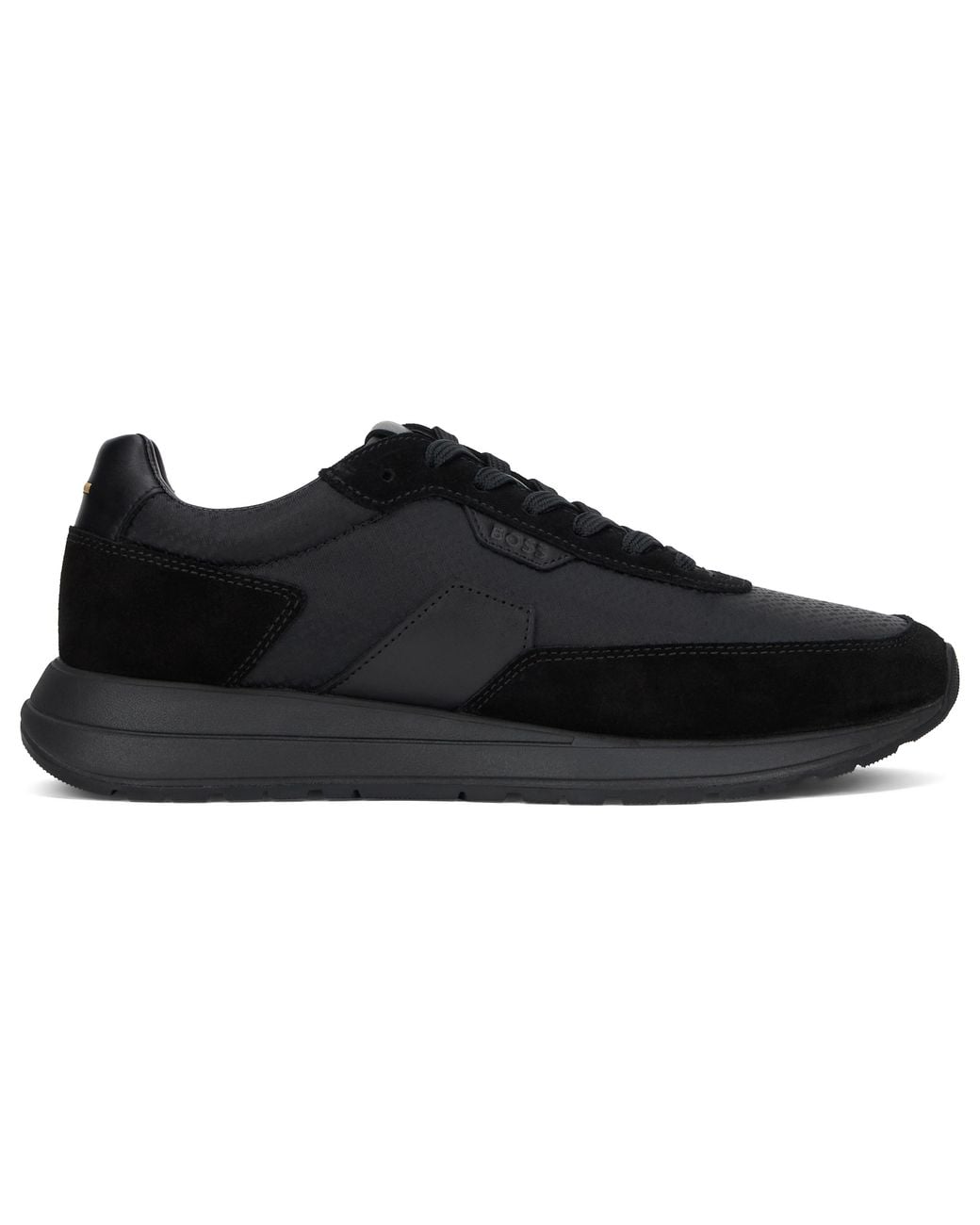 Boss Black Low-Top Leather And Fabric Sneakers Calfskin Trainers for men