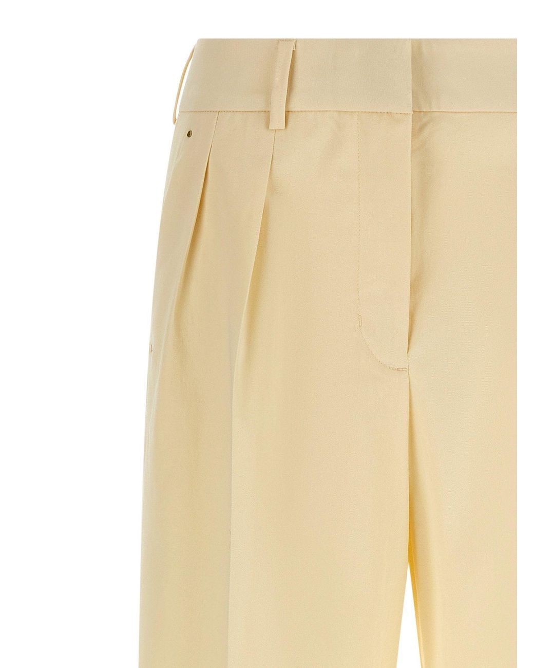 Moncler Natural Tailored Cotton Gabardine Trousers