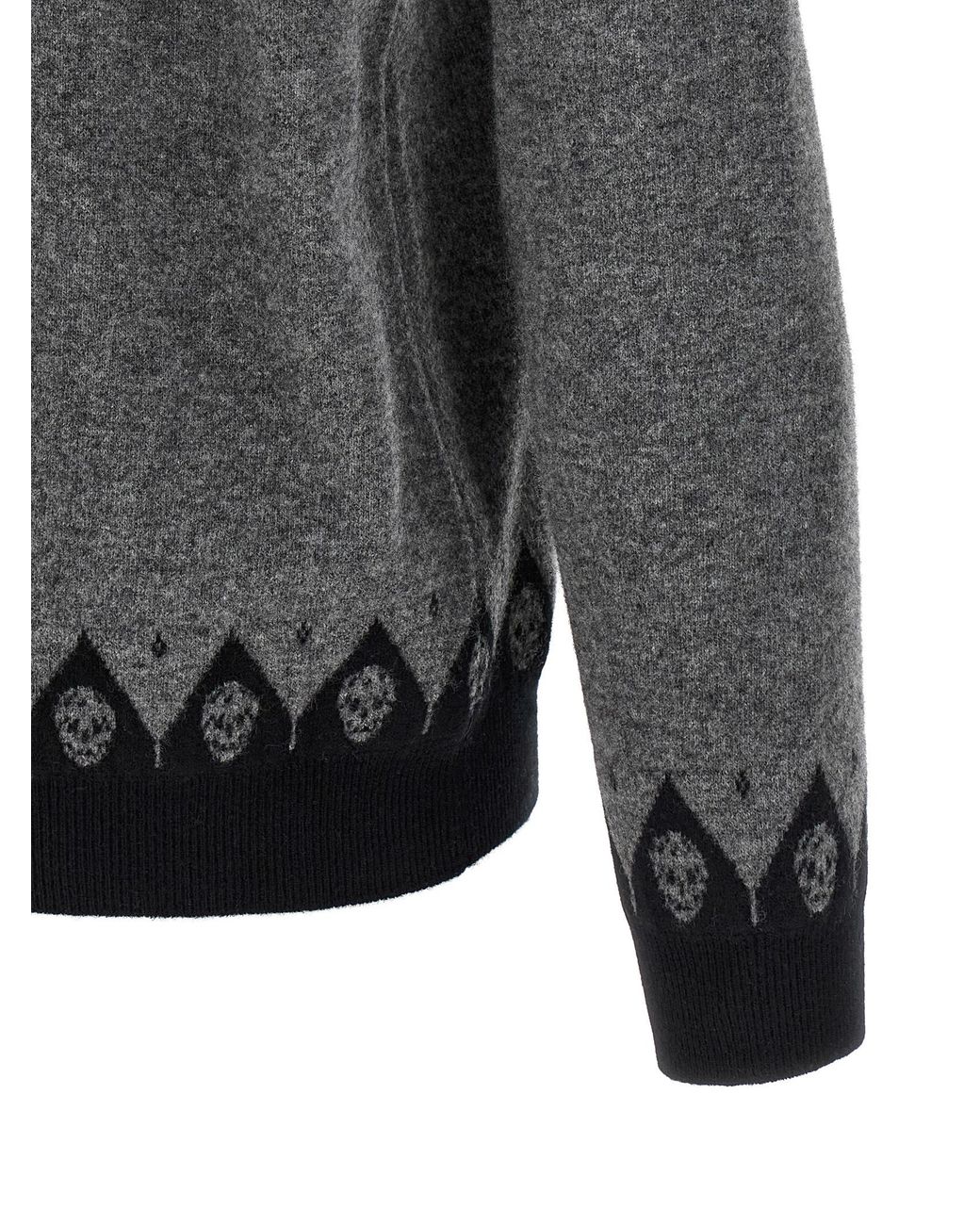 McQueen Gray 'Skull' Sweater for men