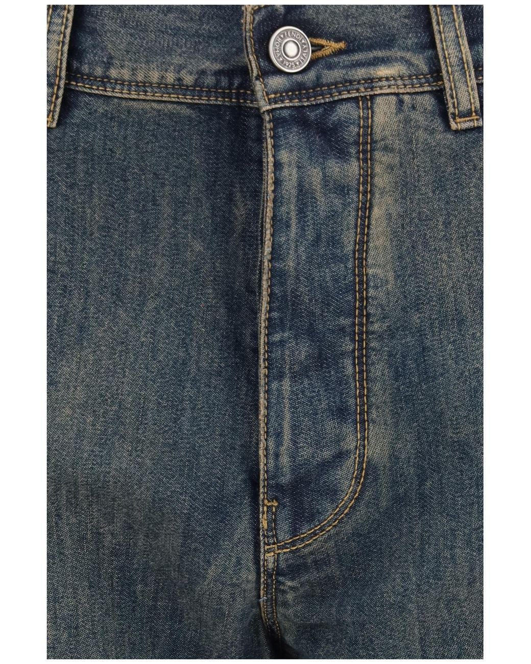 Fendi Blue Long Jeans Cotton