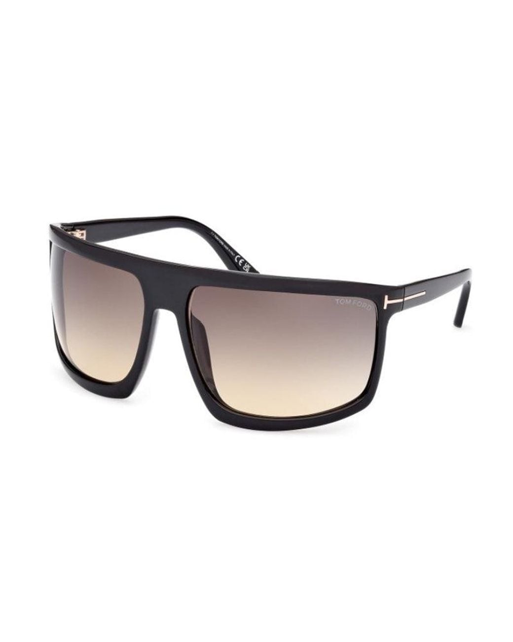 Tom Ford Blue Sunglasses Shield Full Rim, Shiny Frame And Gradient Smoke Lens Ft106601B for men