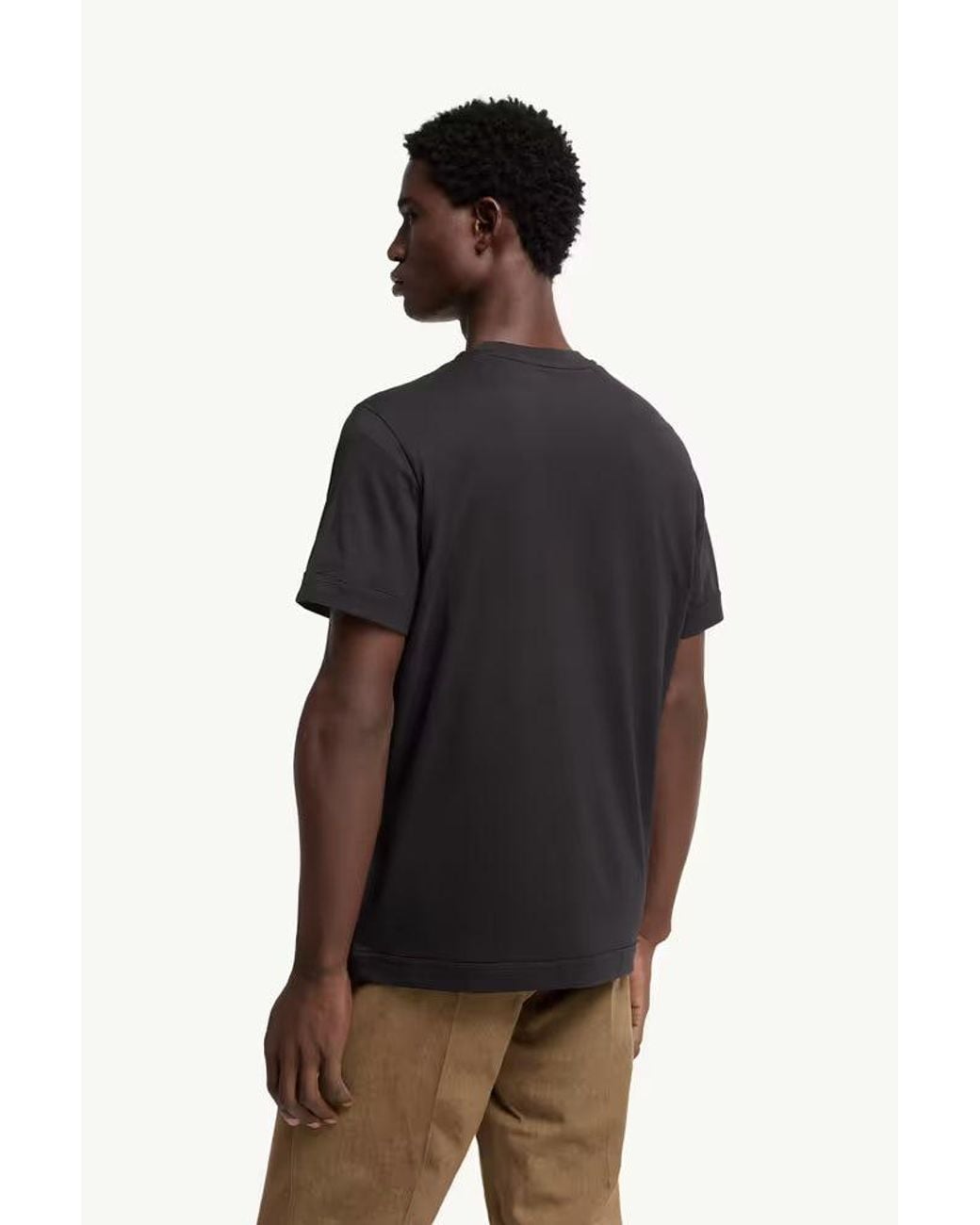 Moncler Black Moncler Logo-Embroidered T-Shirt