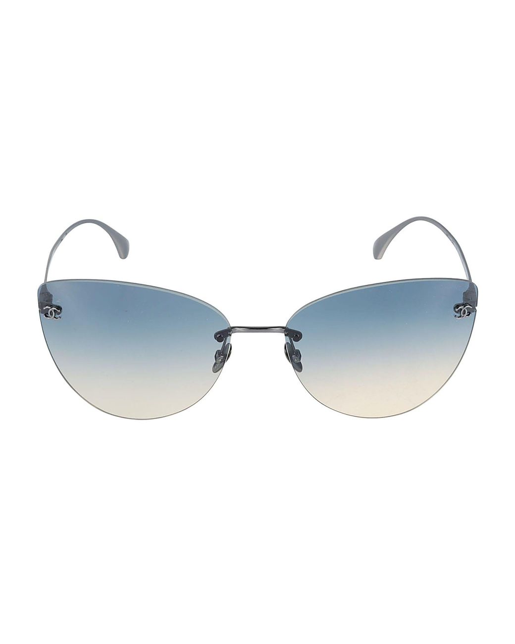 Chanel Cat-eye Rimless Sunglasses in Blue