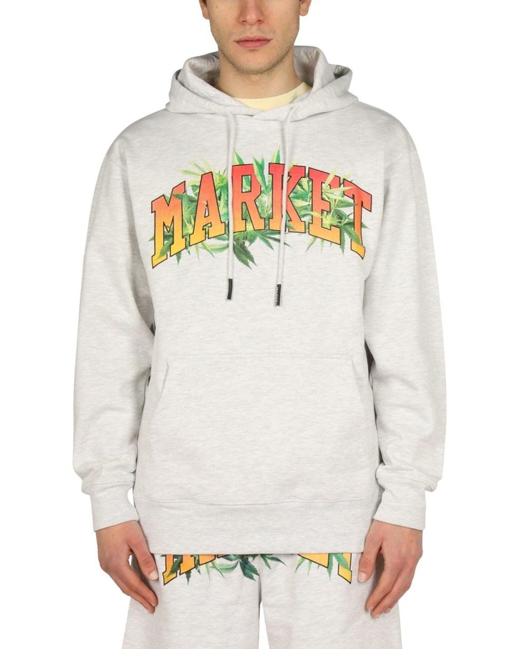 Market Gray Logo Print Sweatshirt Cotton Sweatshirts