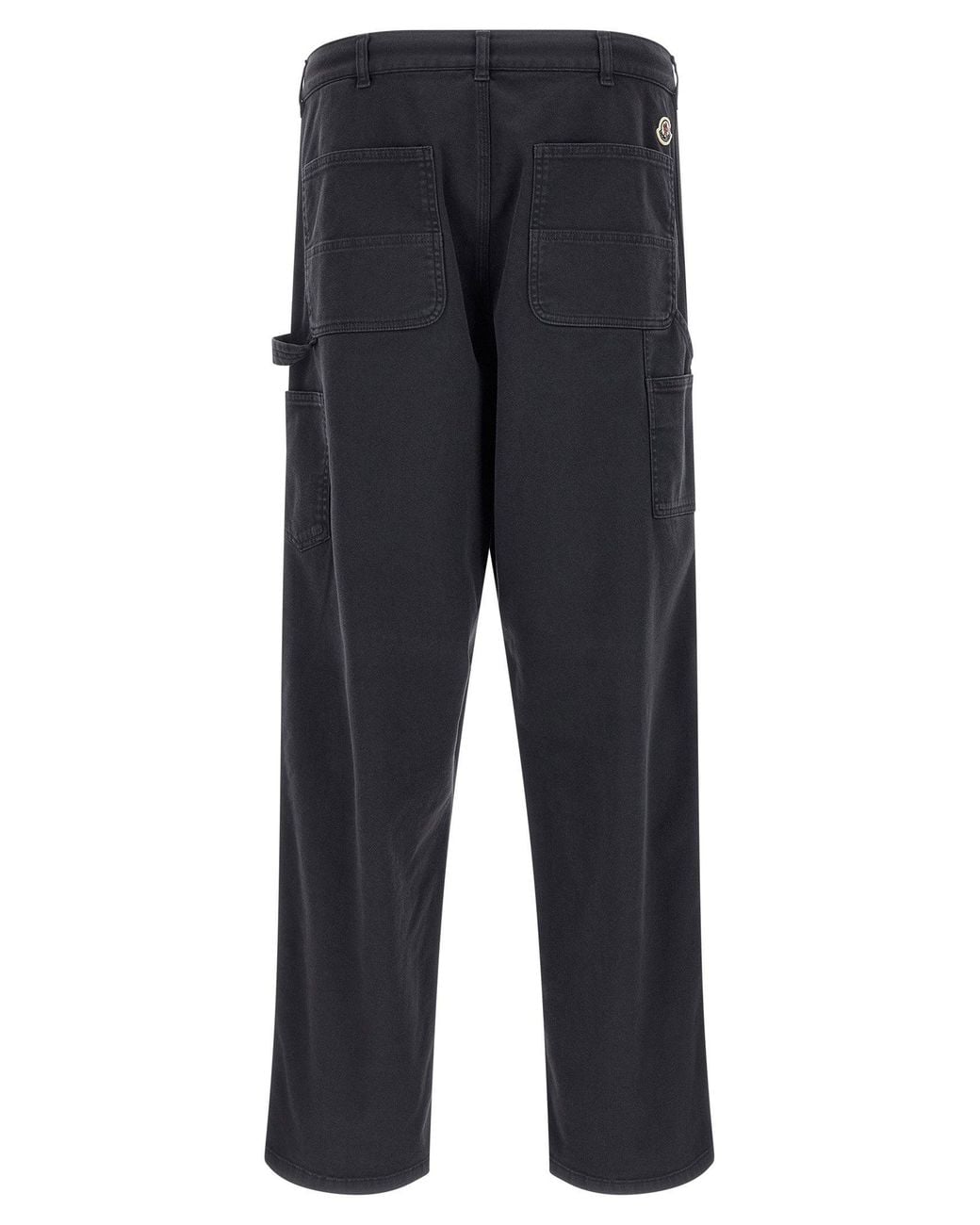 Moncler Blue Cotton Blend Gabardine Cargo Pants