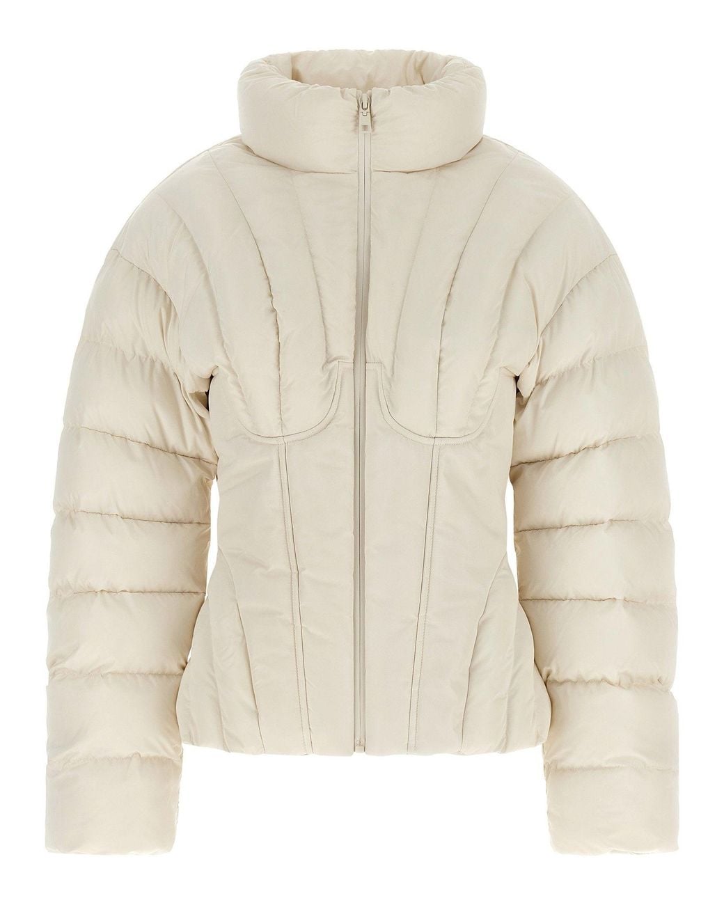 Elisabetta Franchi Natural Quilted Down Down Jacket
