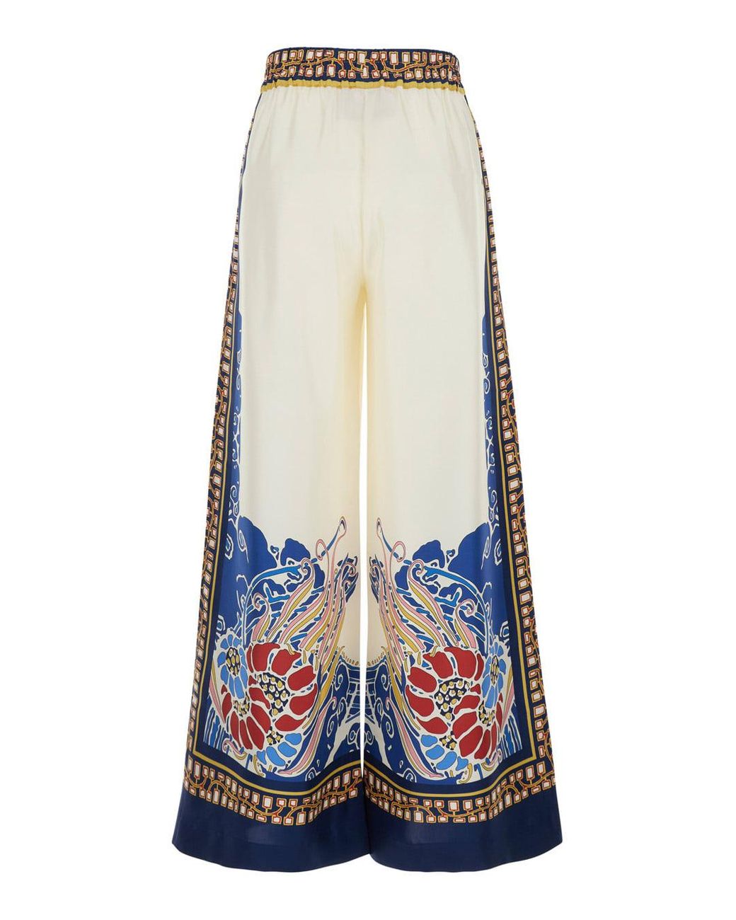 LaDoubleJ Blue Palazzo Pants With Wide Leg And All-Over Print