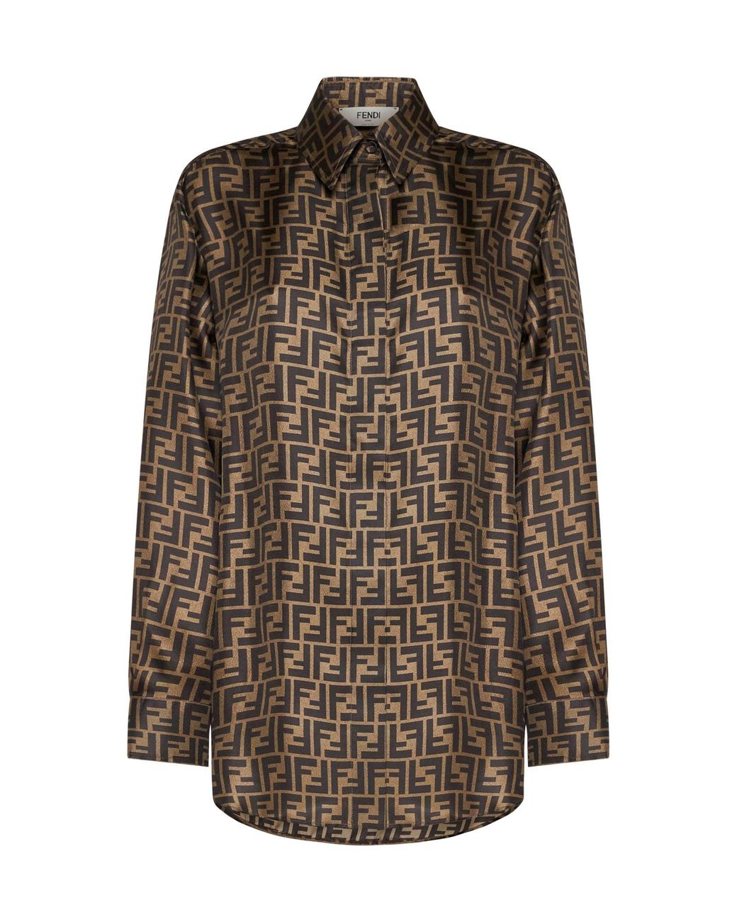 Fendi Brown Ff Silk Shirt