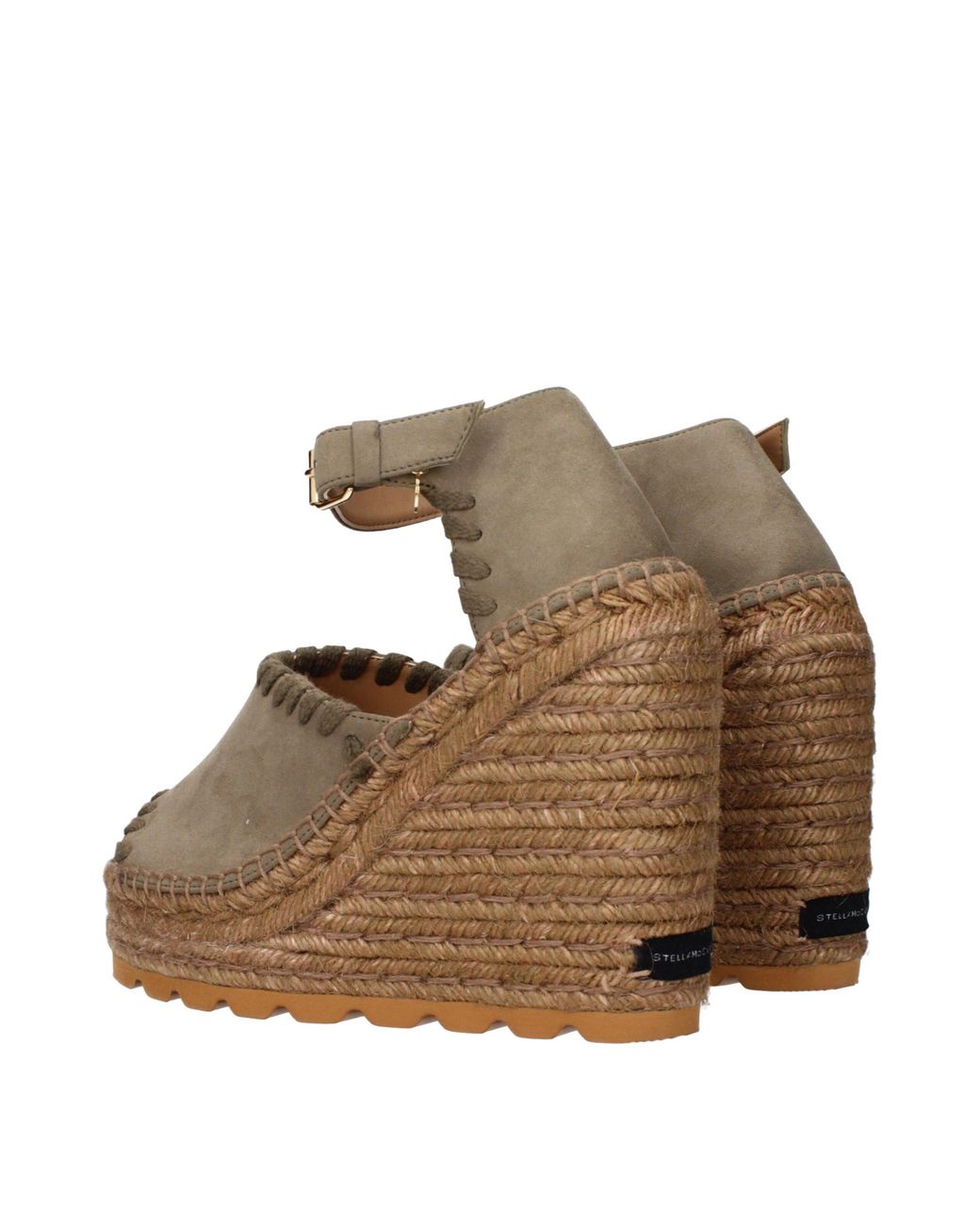 Stella McCartney Brown Leather Wedge Sandals