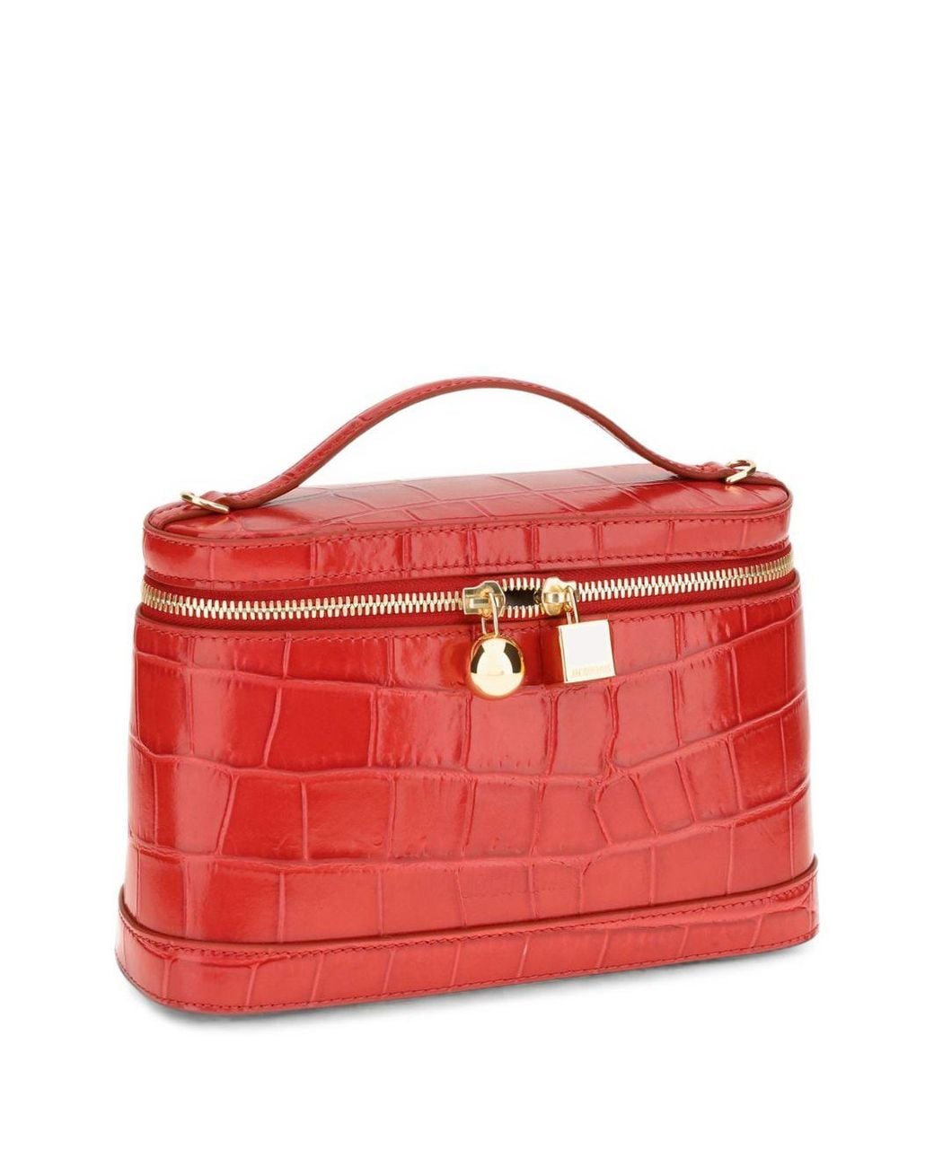 Jacquemus Red Croc-Effect Leather Top Handle Bag