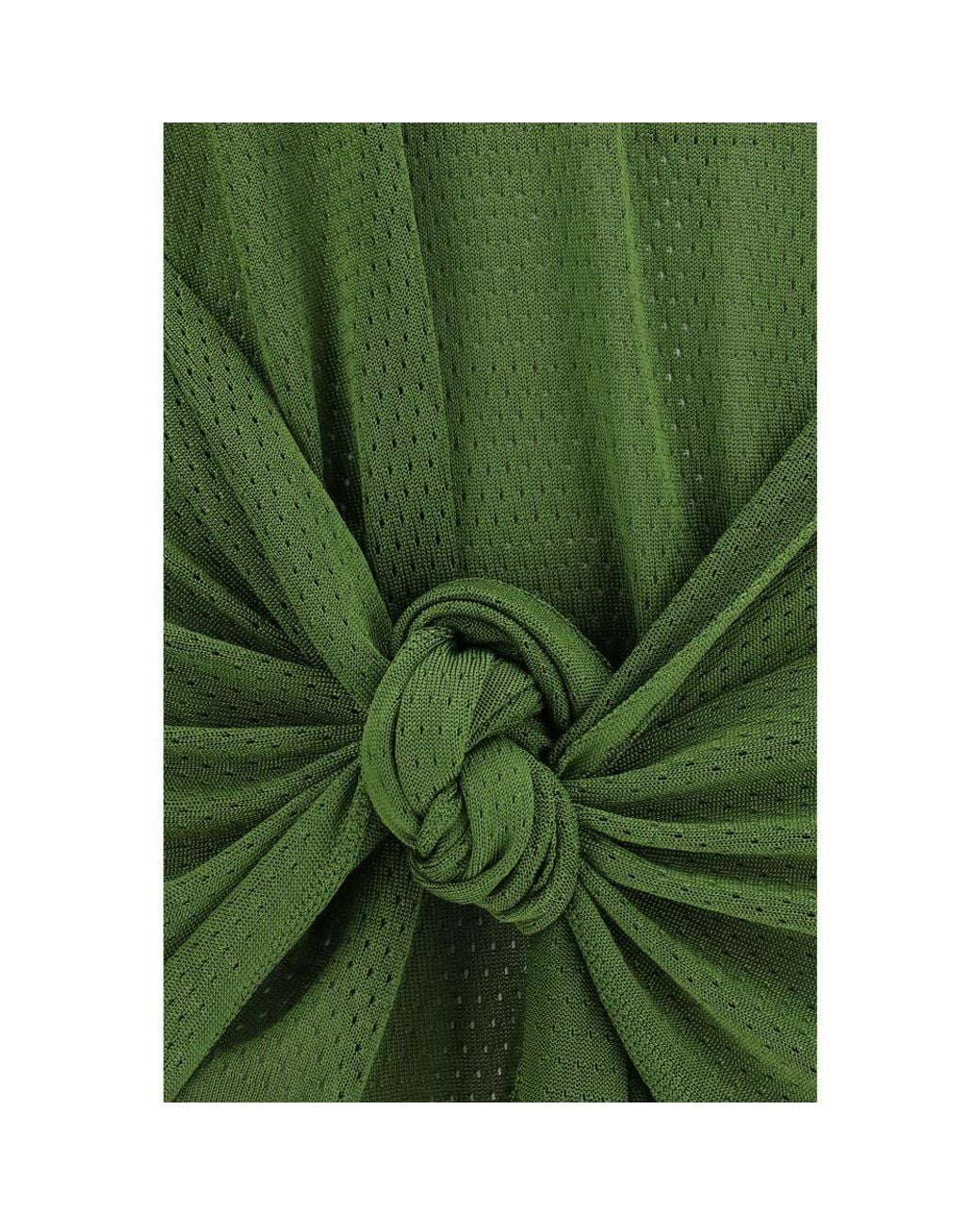 The Attico Green Bicolor Viscose Casual Dress