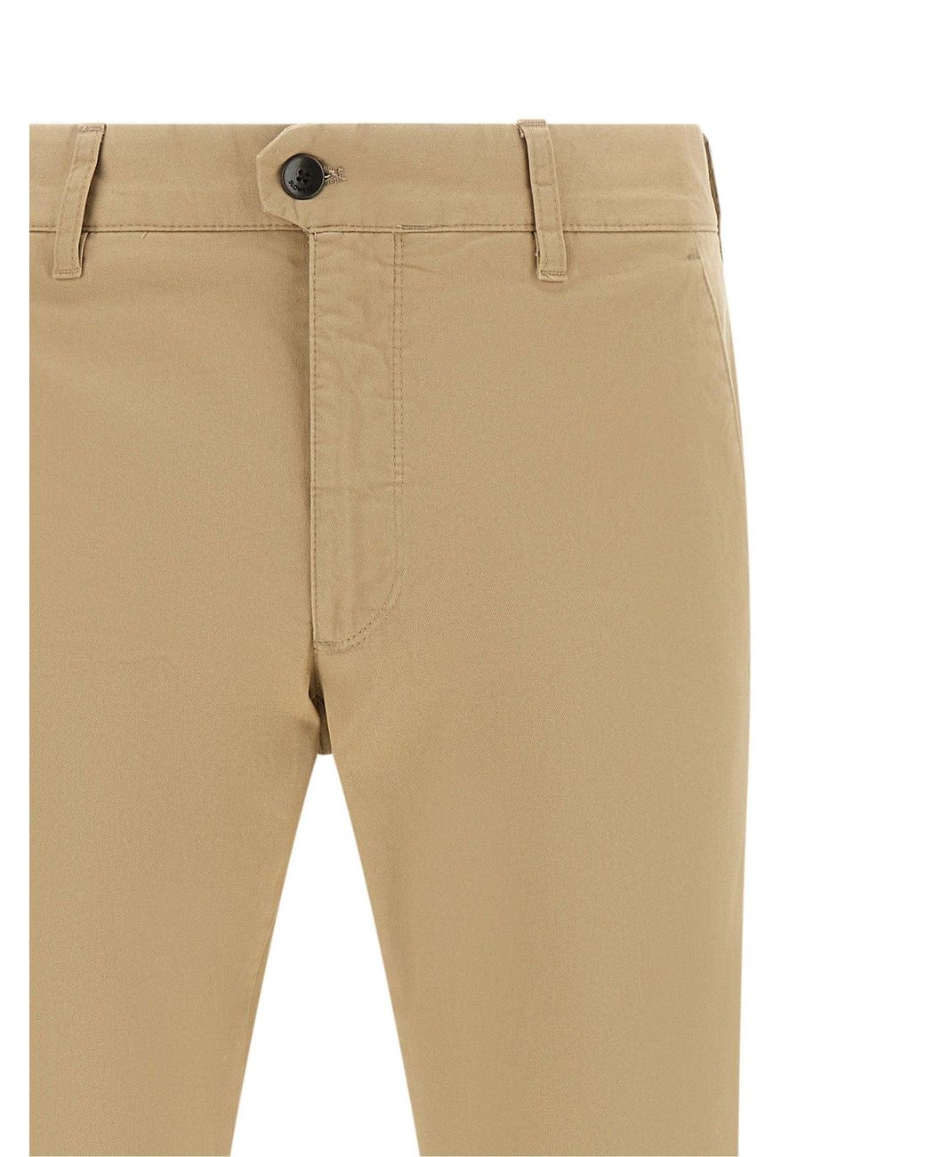 Incotex Natural Stretch Cotton Canvas Chinos for men