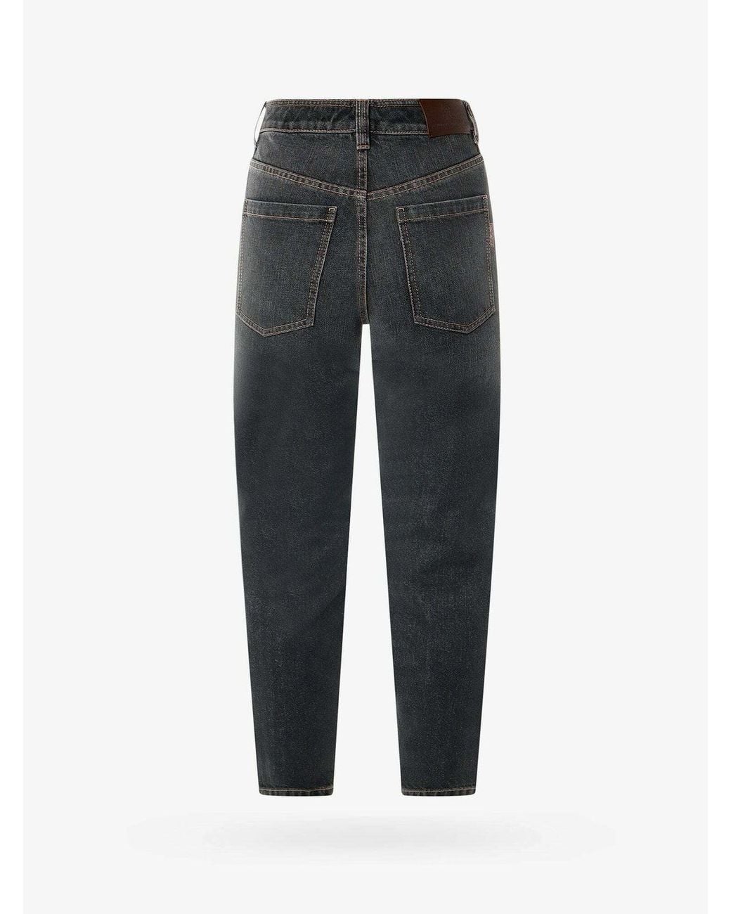 Brunello Cucinelli Black Tapered Denim Trousers