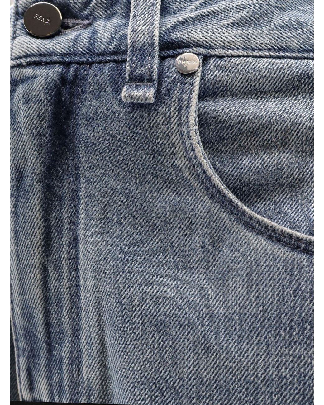 Fendi Blue Jeans Cotone for men