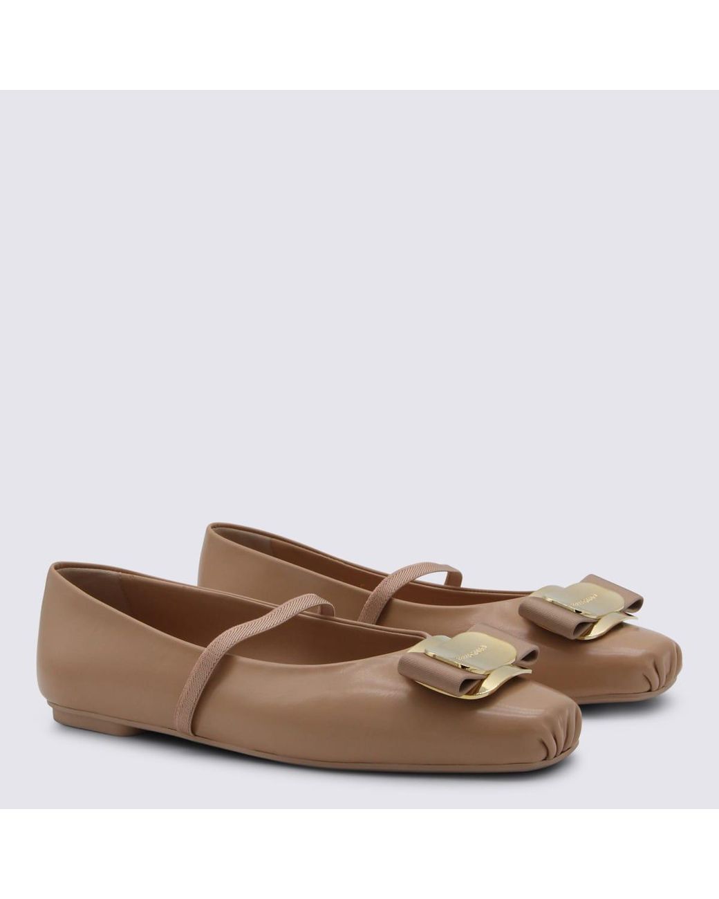 Ferragamo Brown Leather Flats