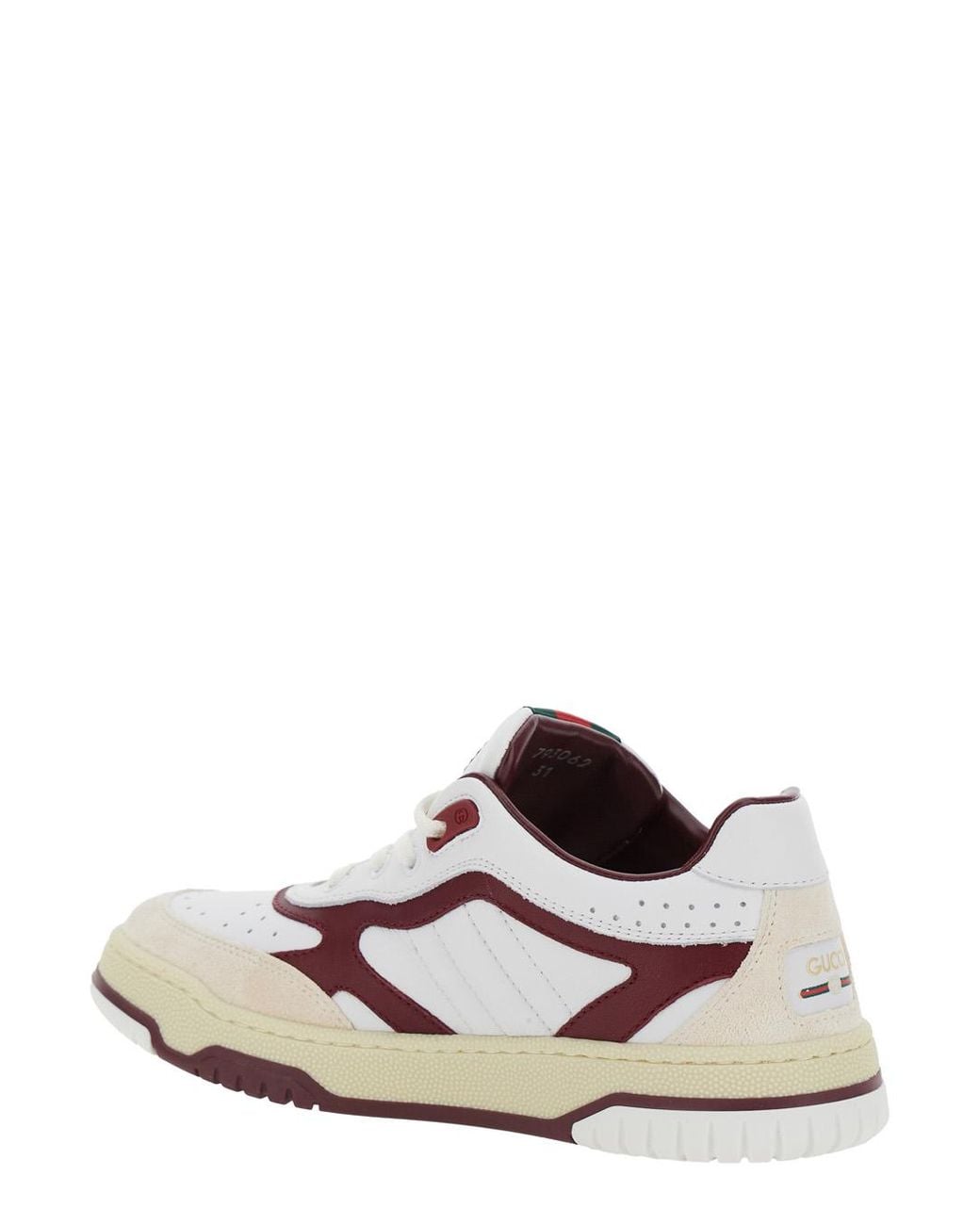 Gucci White Low Top Sneakers With Web Tongue Calf Trainers for men