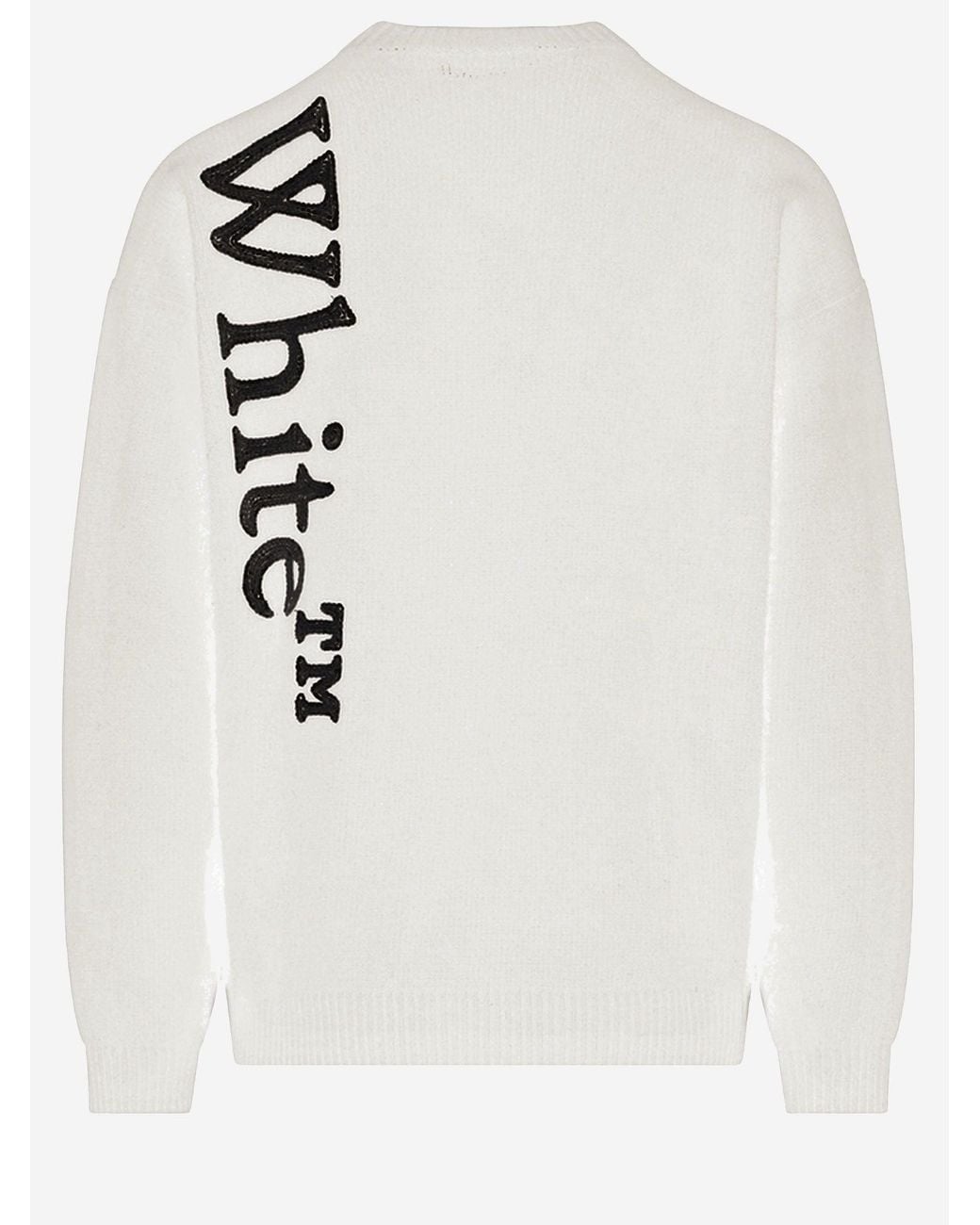 Off-White c/o Virgil Abloh White Wool-Blend Sweater With Logo for men