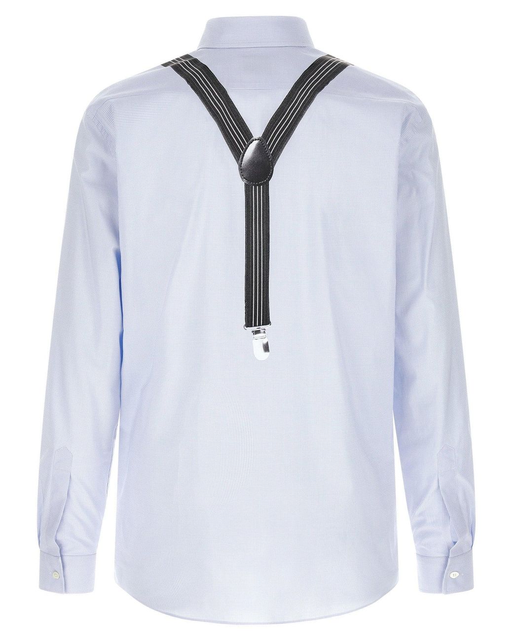 Moschino Blue Trompe-'Œil Suspender Print Shirt for men