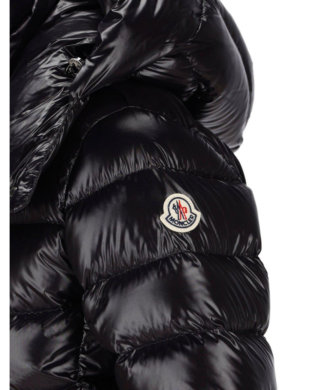 MONCLER*デザインが魅力*ロゴパッチ パッドパネル ジャケット Moncler logo-patch Padded Down Jacket | Black | FARFETCH