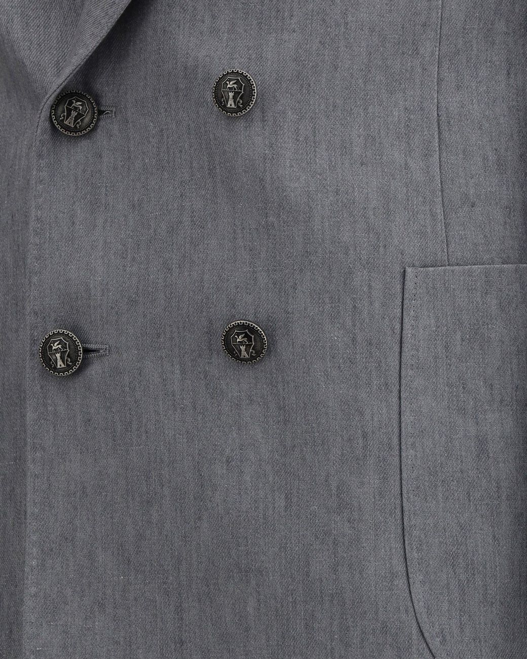 Brunello Cucinelli Gray Linen Double Breasted Suit for men
