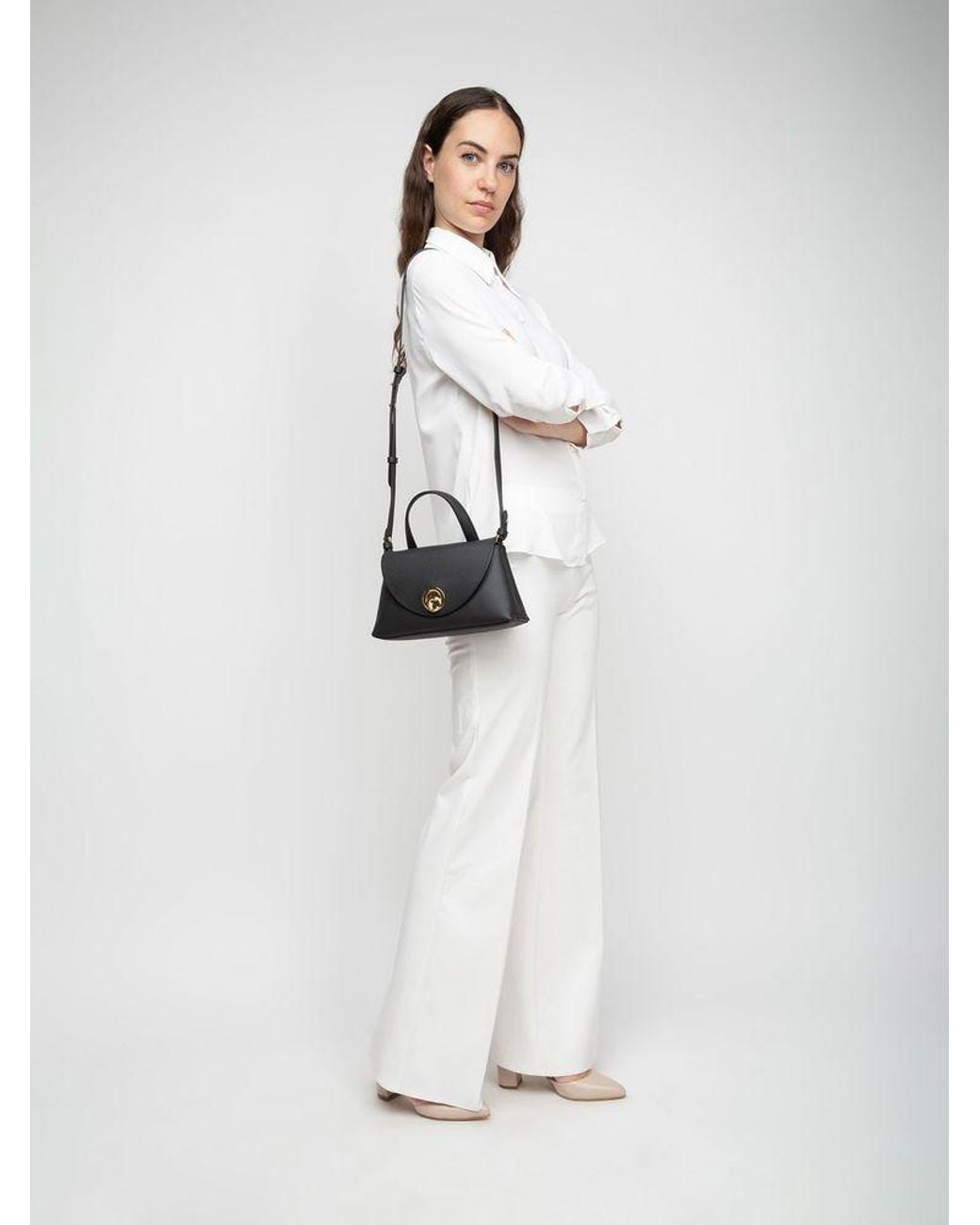 Coccinelle Black Coccinelle Textured Bovine Leather Top Handle Bag