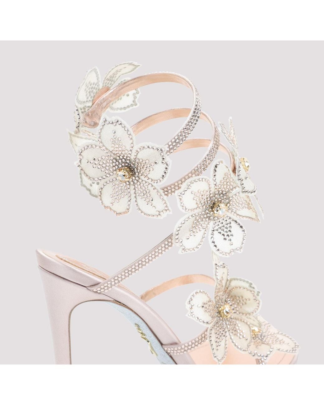 Rene Caovilla White High Heel Sandals
