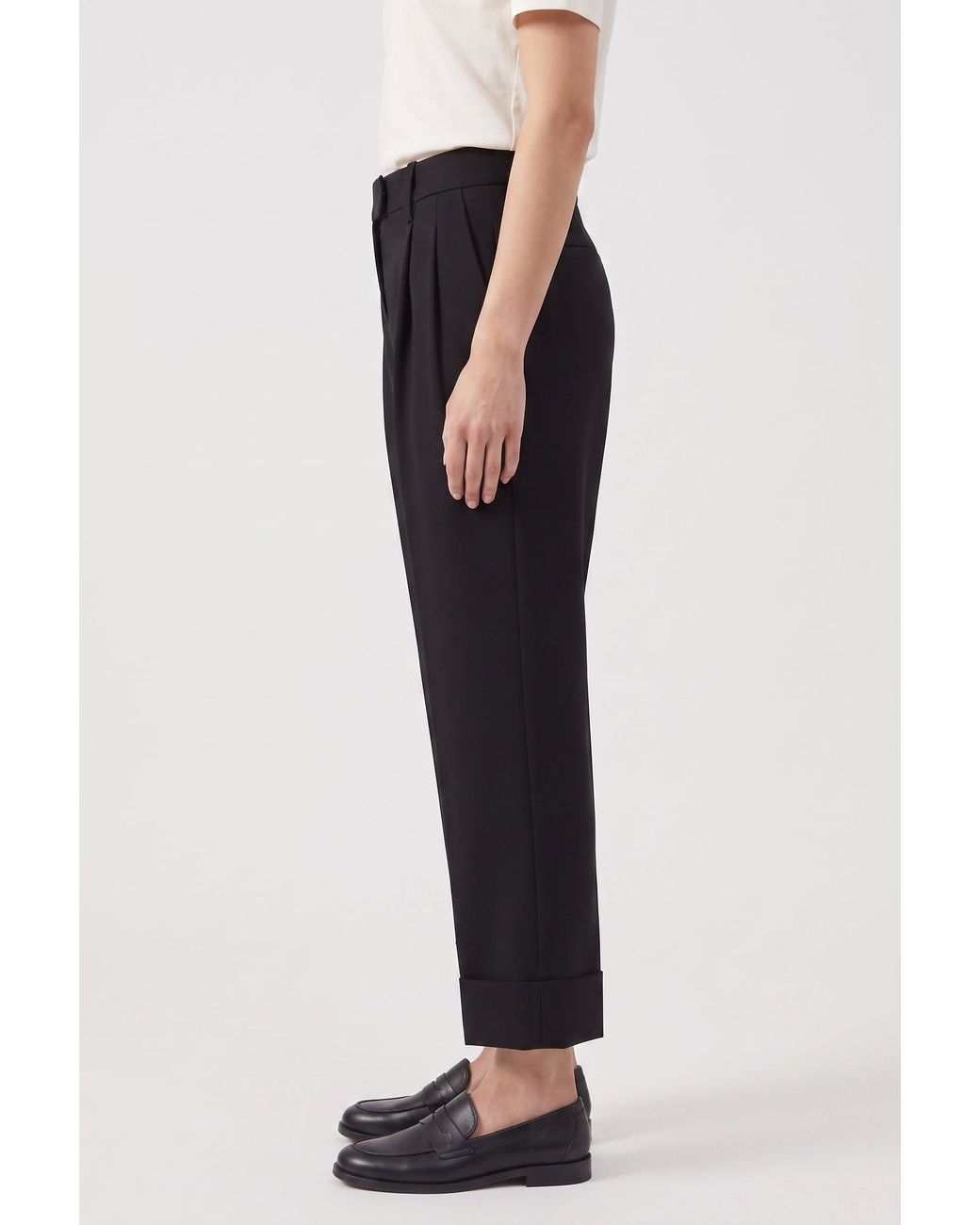Brunello Cucinelli Black Acetate Silk Blend Tapered Pants Nwt