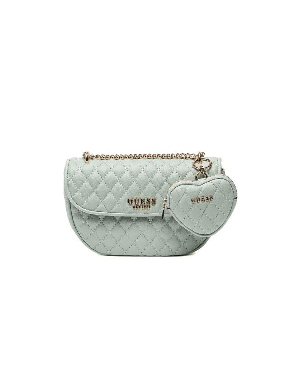 Guess White Guess Quilted Polyurethane Crossbody Bag
