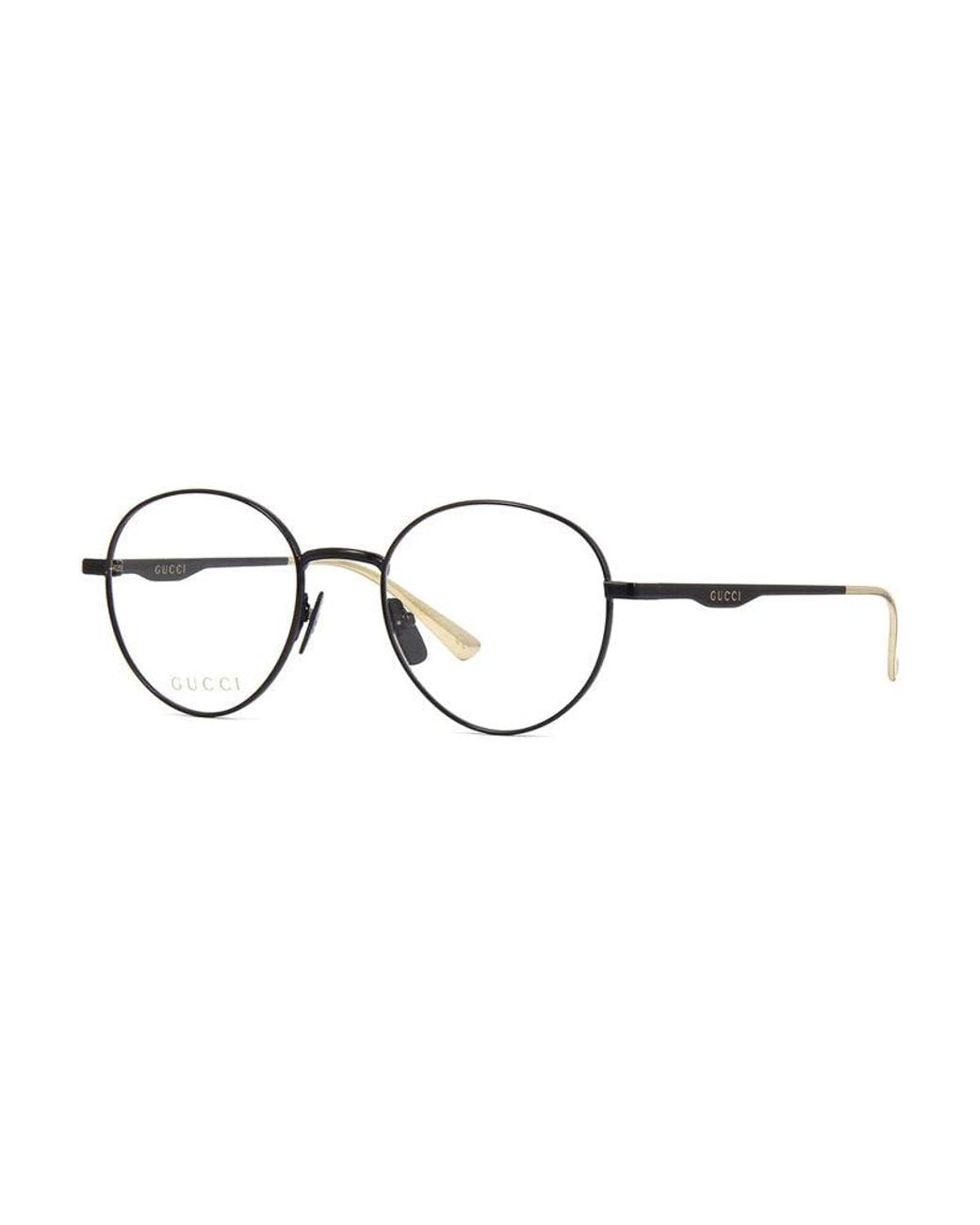 Gucci Metallic Eyeglasses Round Full Rim, Frame And Clear Demo Lenses Lens Gg0337O002 Sunglasses for men