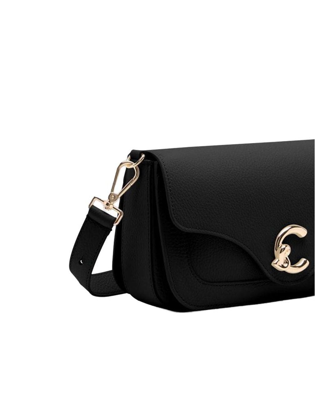 Pebbeld Coccinelle Coccinelle Pebbled Leather Shoulder Bag in Black | Lyst