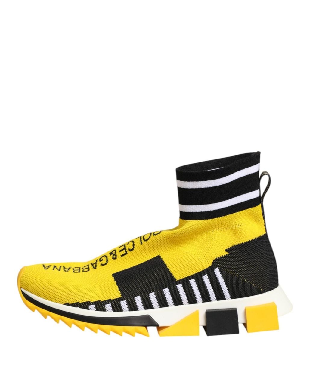 Dolce & Gabbana Yellow Black Sorrento Socks Sneakers Shoes