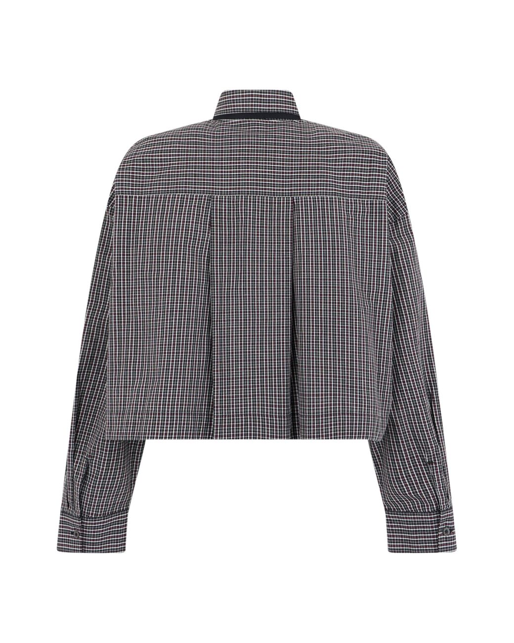 Pinko Gray Cropped Shirt With Bow Tie Cotton