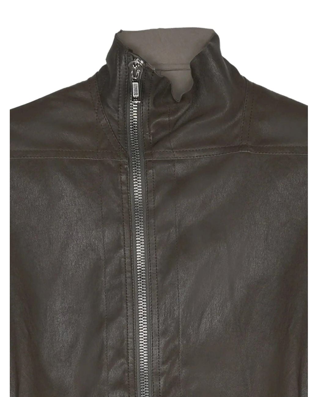 Rick Owens Black Veste En Cuir Gary Jacket Grease