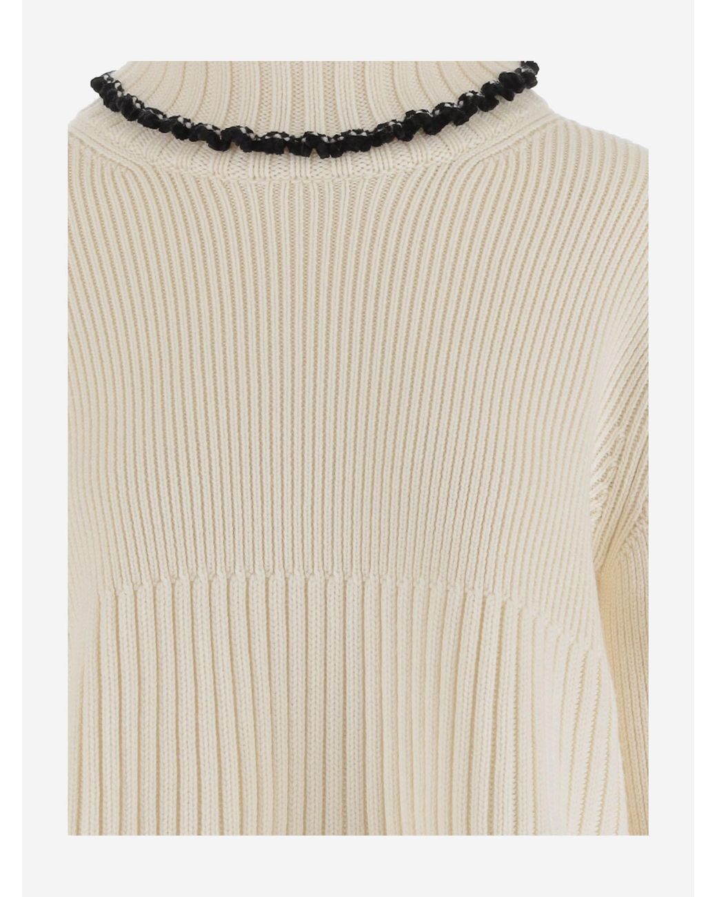 Jil Sander Natural Wool Blend Sweater Virgin Viscose Polyamide