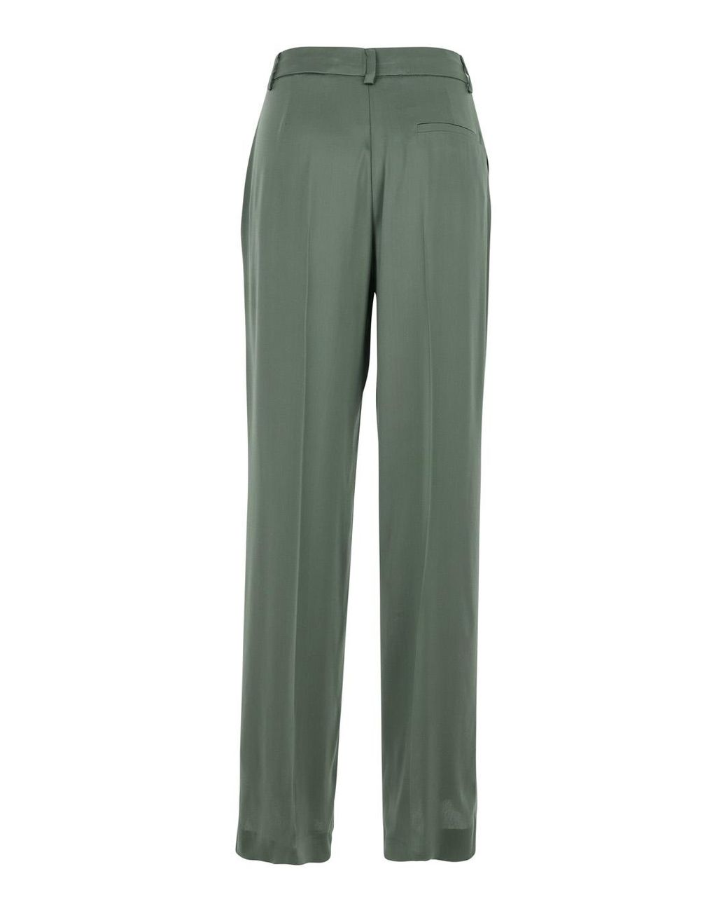 Semicouture Green Pants With Front Pleats And Hidden Closure