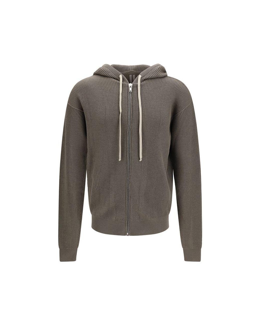 Rick Owens Gray Wool Oves Aries Hoodie for men