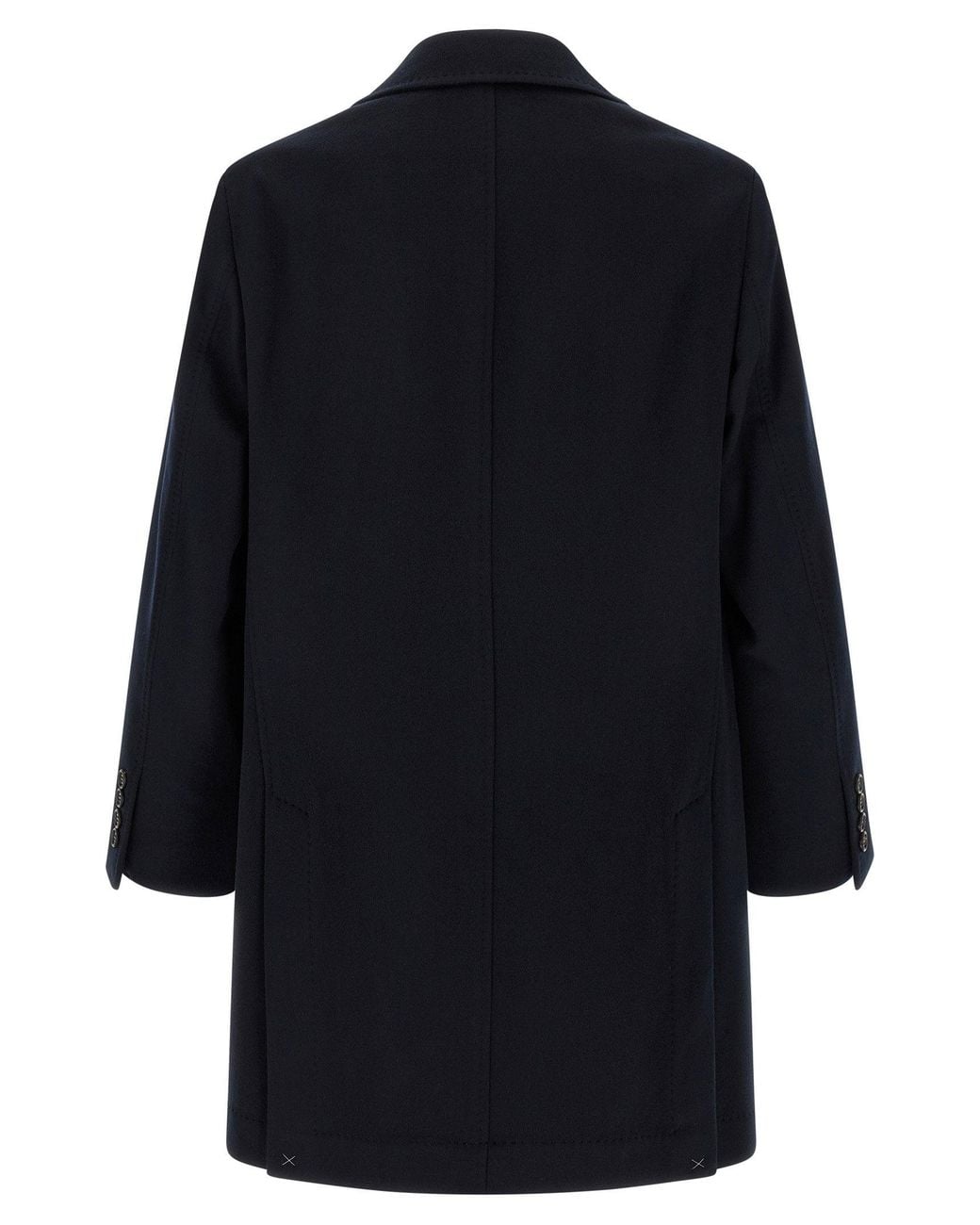 Brunello Cucinelli Blue Virgin Wool Beaver Coat
