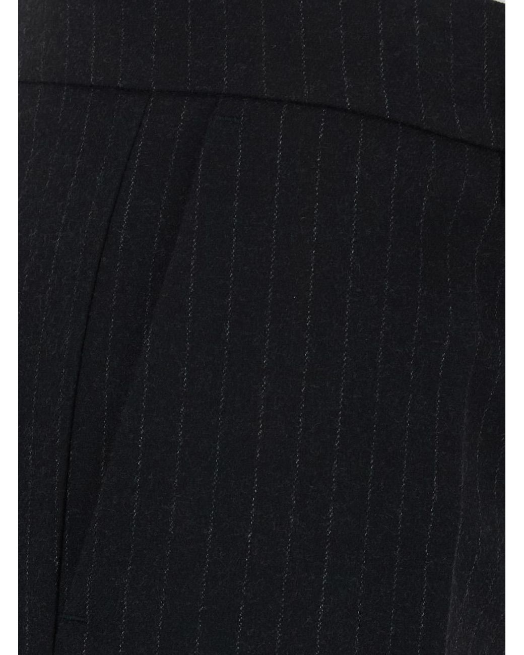 Le Plain Black Pinstripe Trousers
