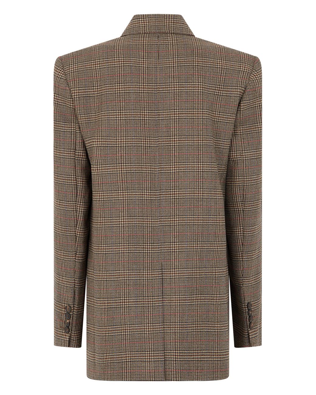 Max Mara Brown Checked Jacket Virgin Wool Blazers