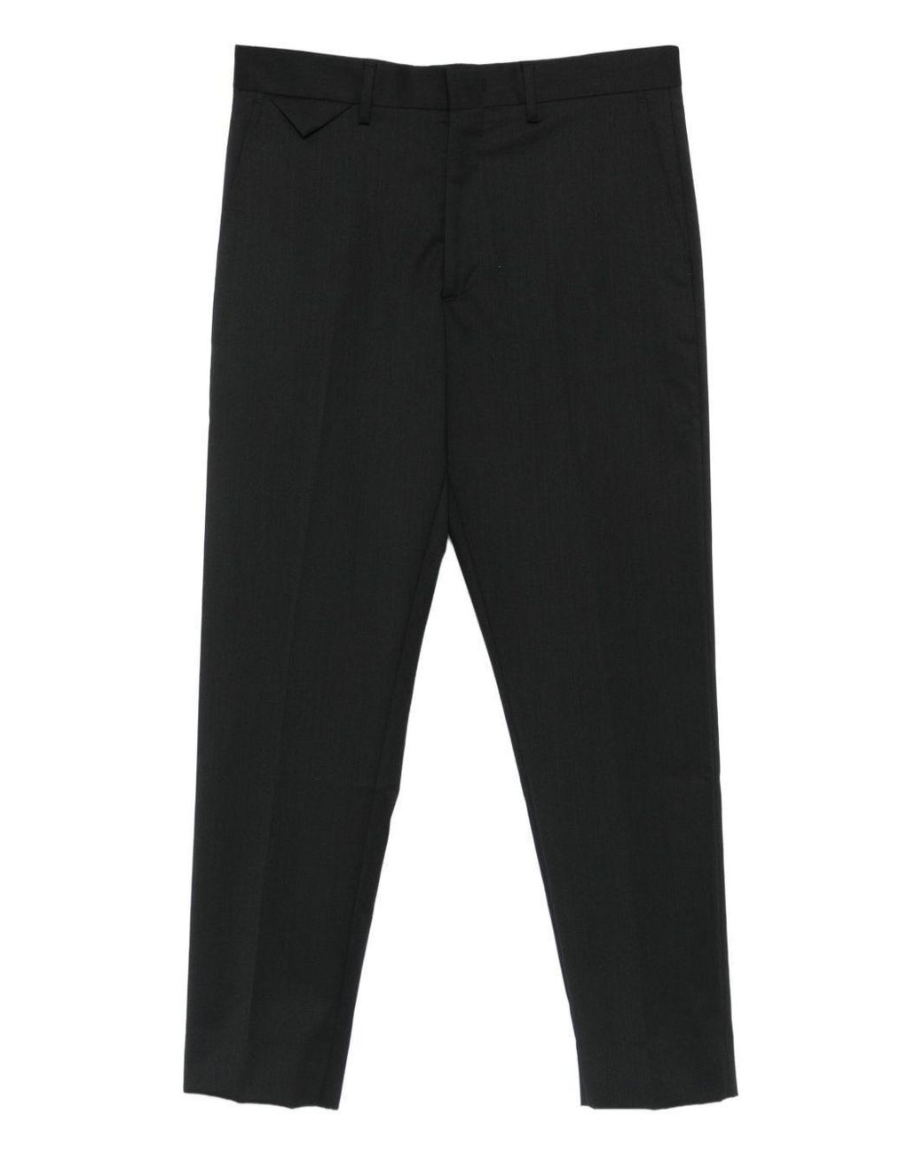 Low Brand Black Slim-Fit Wool Blend Cropped Tailored Trousers for men