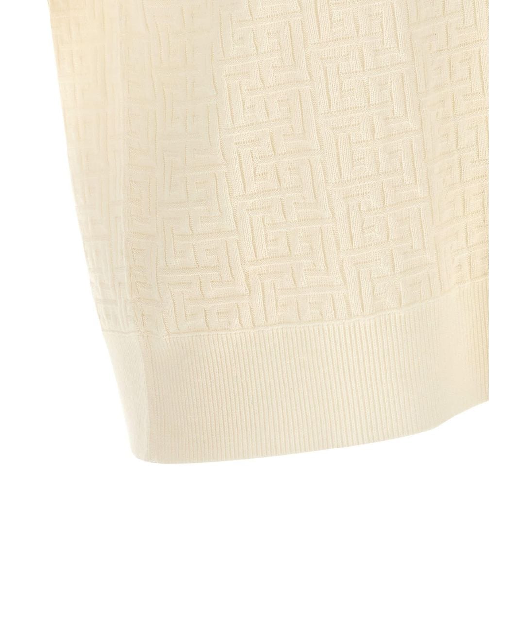 Balmain Natural Monogram Jacquard Polo Shirt for men