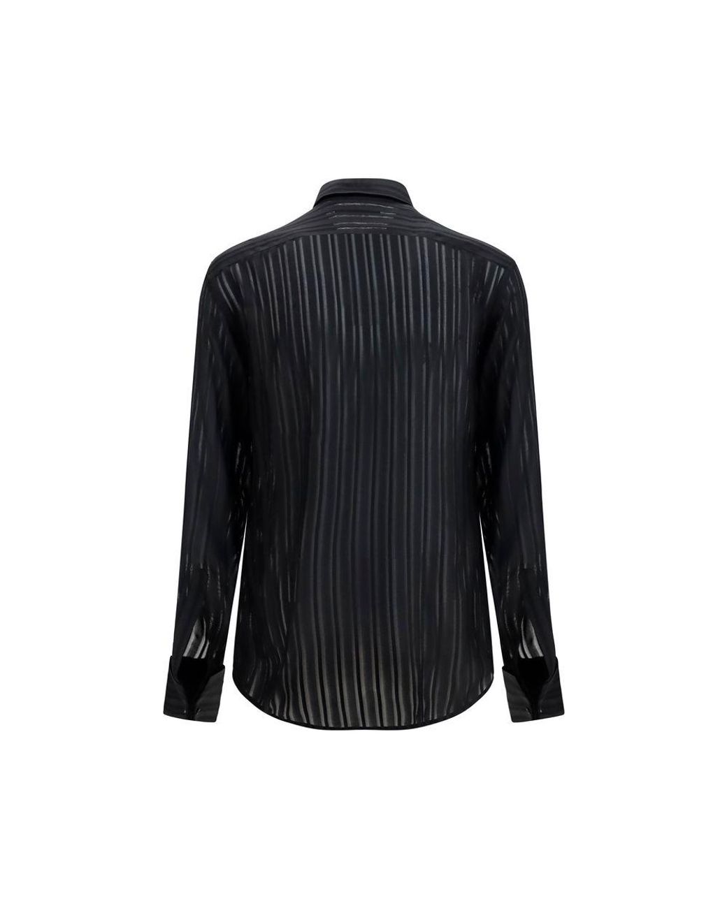 Gucci Blue Black Silk Dress Shirt for men