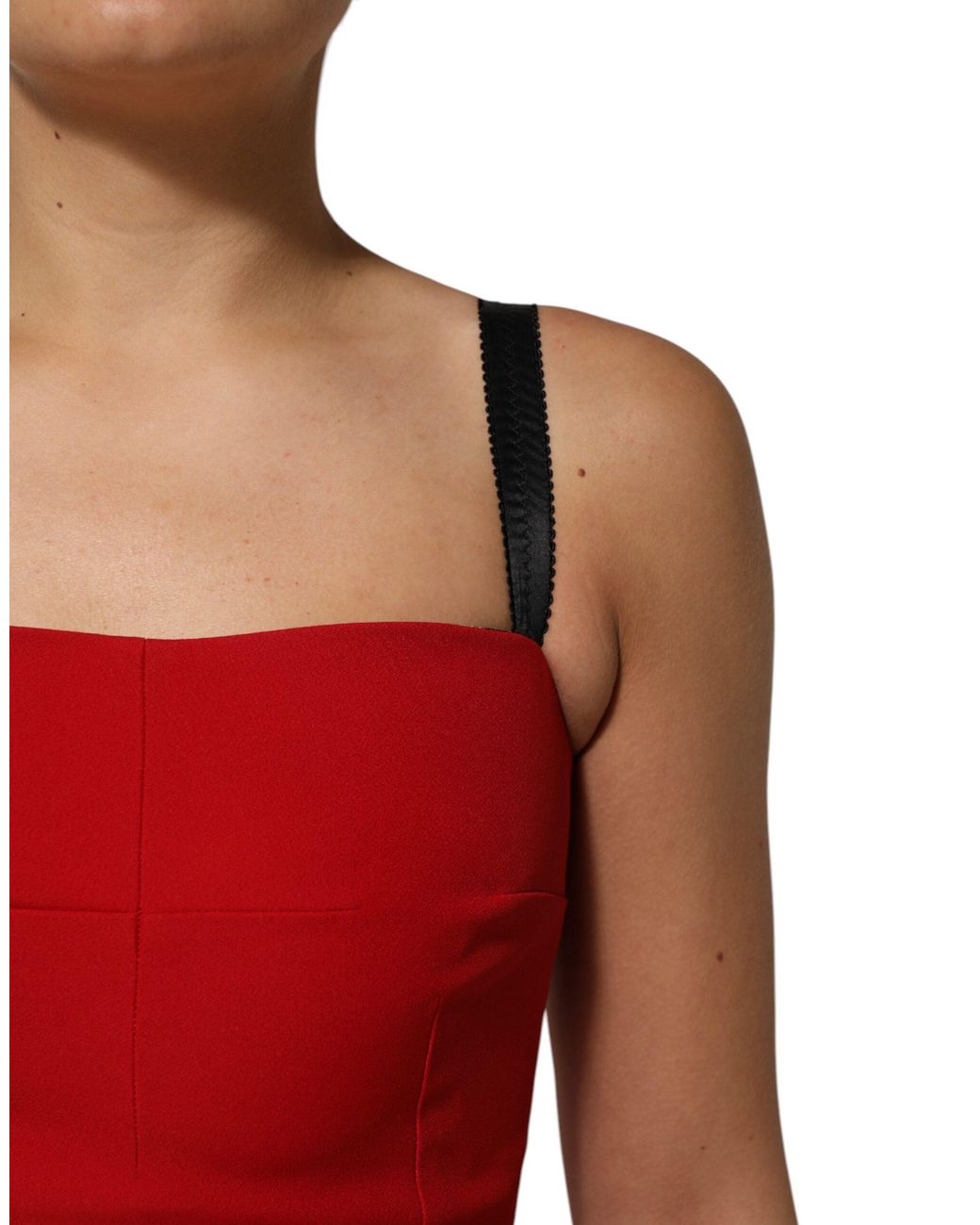 Dolce & Gabbana Red Sheath Dress Slim Fit