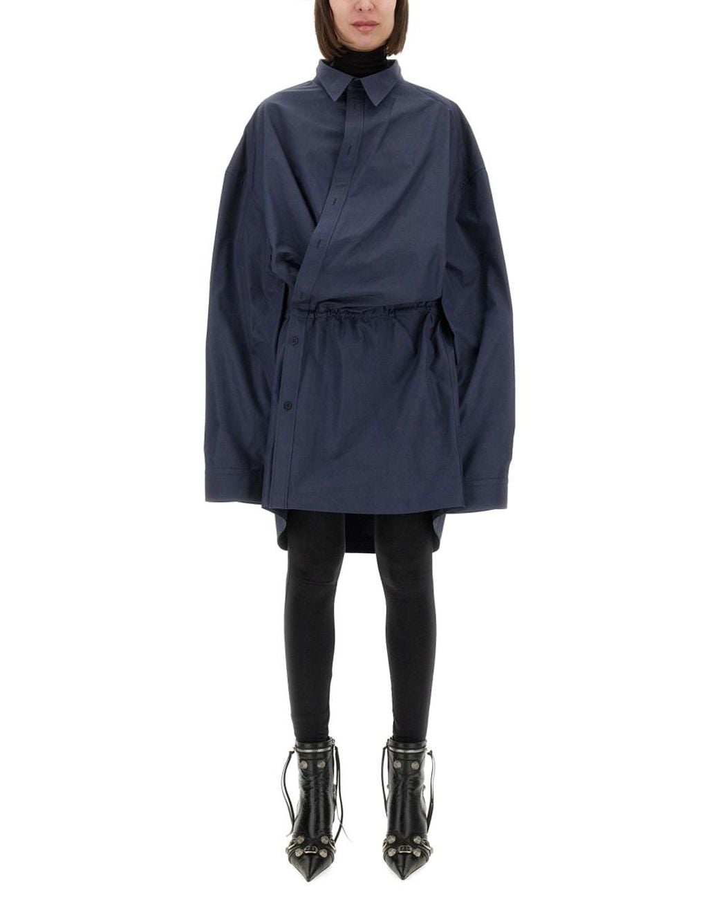 Balenciaga Blue Balenciaga Cotton Shirt-Style Dress