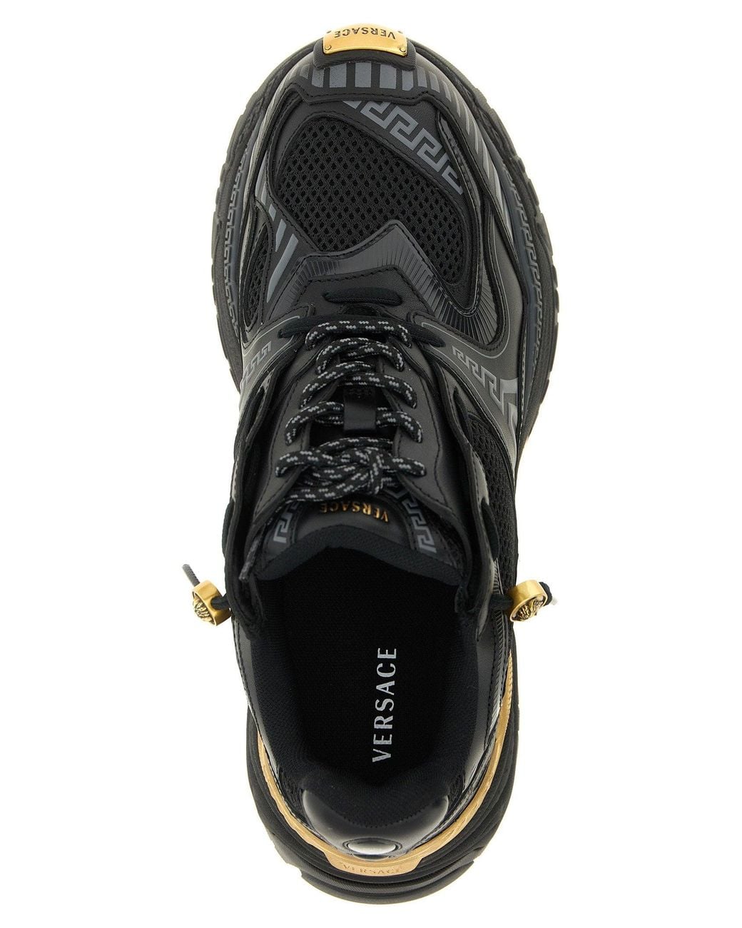 Versace Black Mesh And Leather With Medusa Detail Sneaker for men