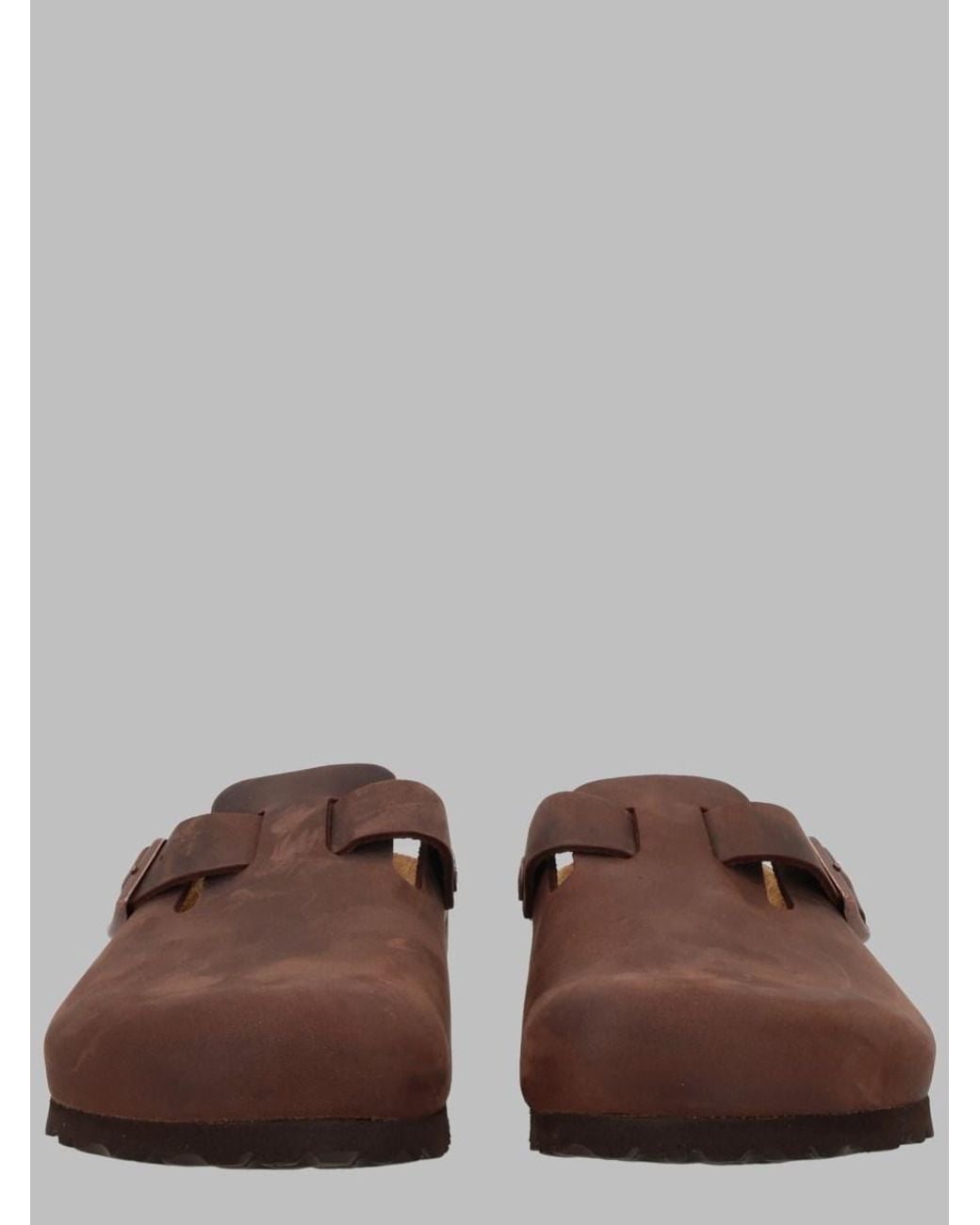 Birkenstock Brown Boston Habana Leather Clogs Sandal