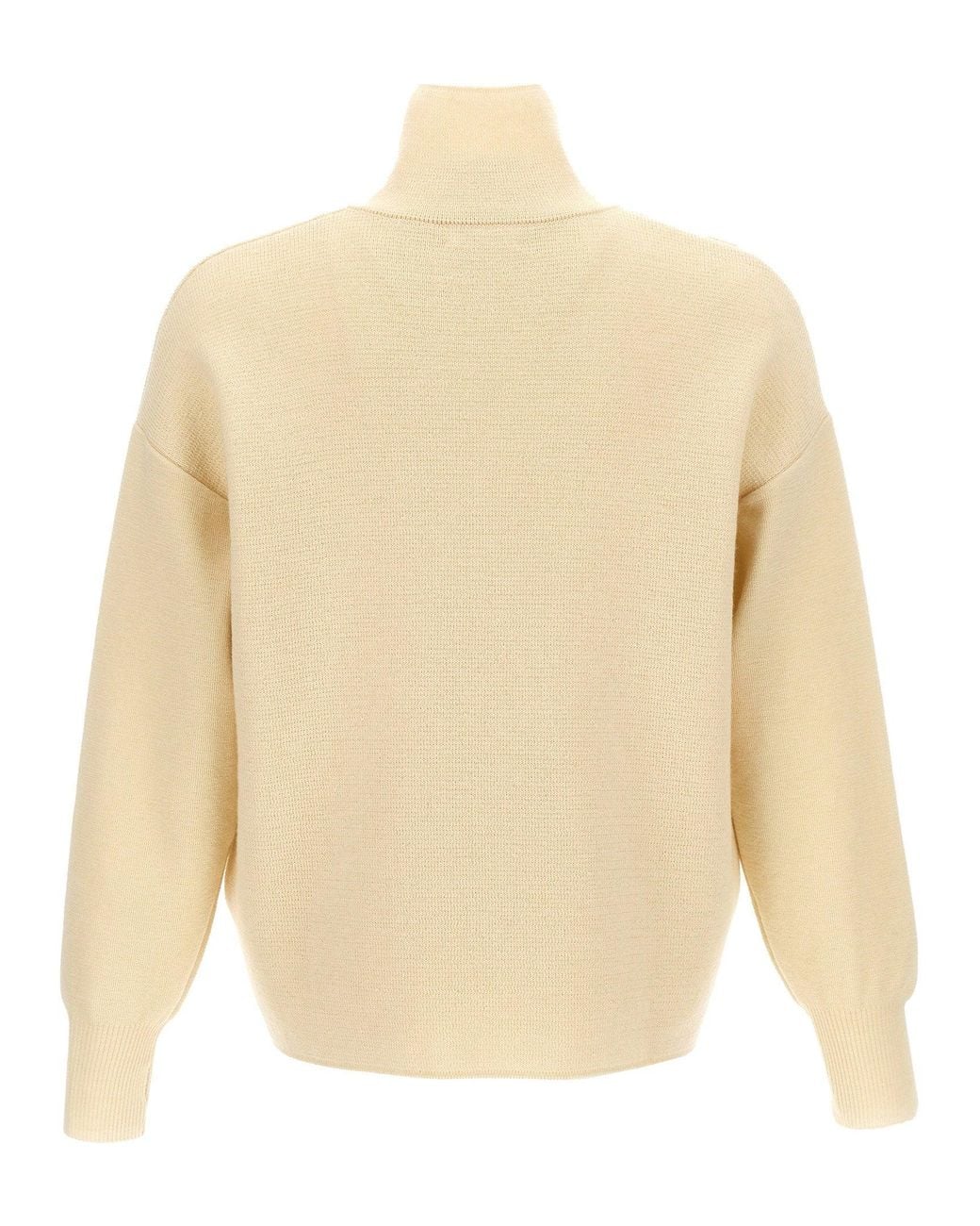 Ma'ry'ya Natural Wool Half-Zip Sweater