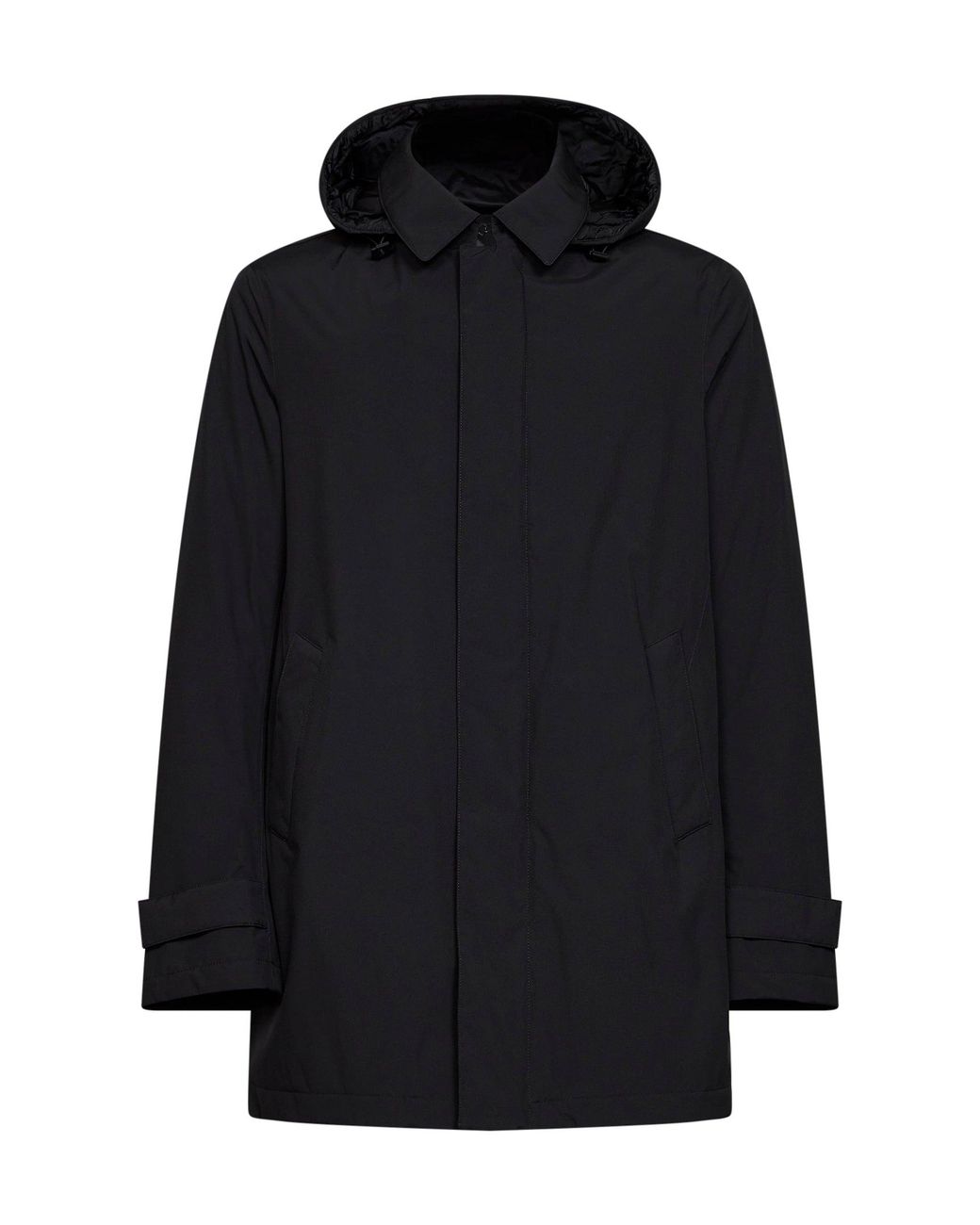 Herno Black 2 Layers Windstopper Hooded Parka for men