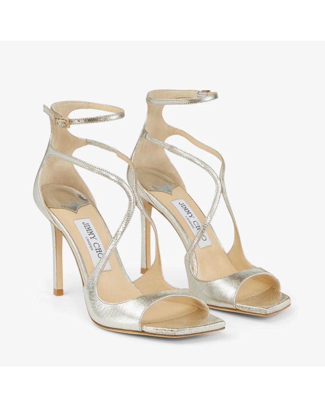 Jimmy Choo Jimmy Choo Metallic Leather Strappy Heel Sandal